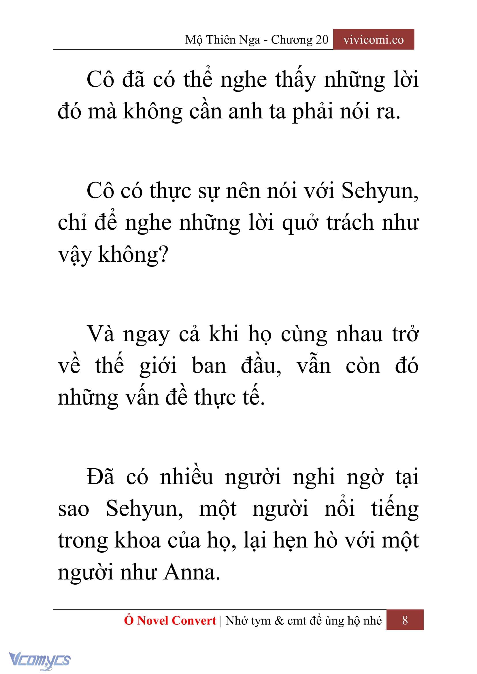 [Novel] Mộ Thiên Nga Chap 20 - Next 