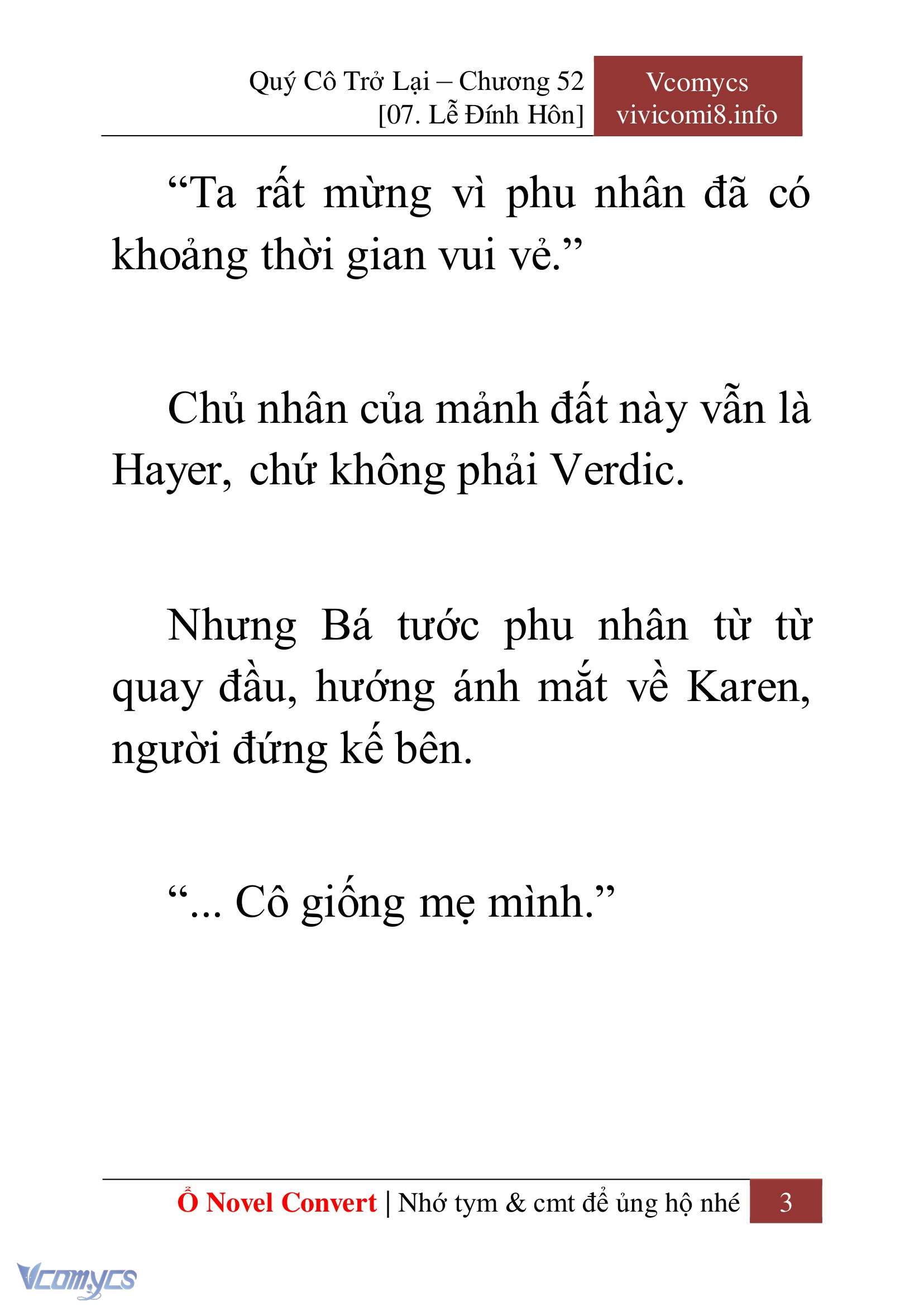 [Novel] Quý Cô Trở Lại Chap 52 - Trang 2