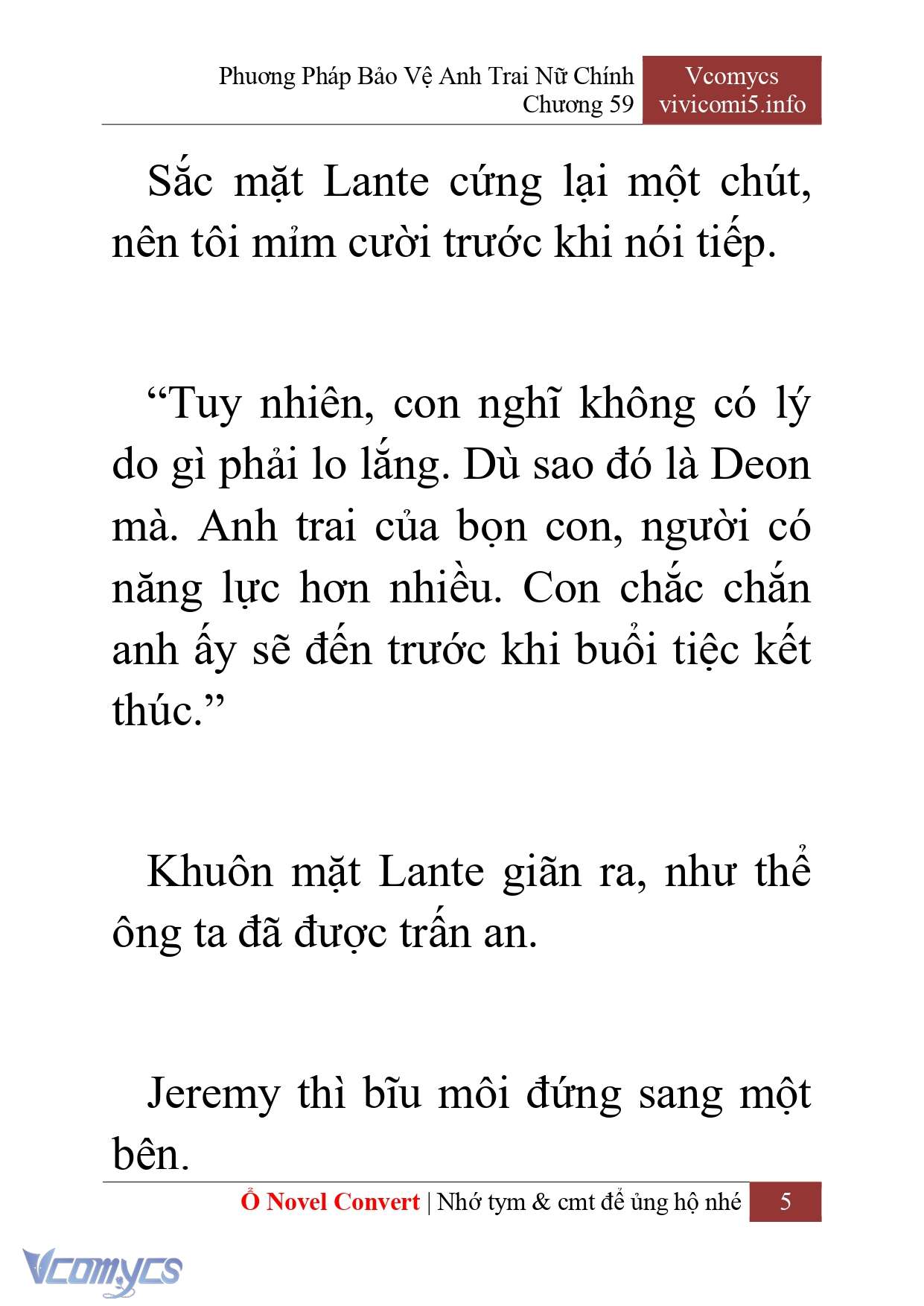 [Novel] Phương Pháp Bảo Vệ Anh Trai Nữ Chính Chap 59 - Trang 2