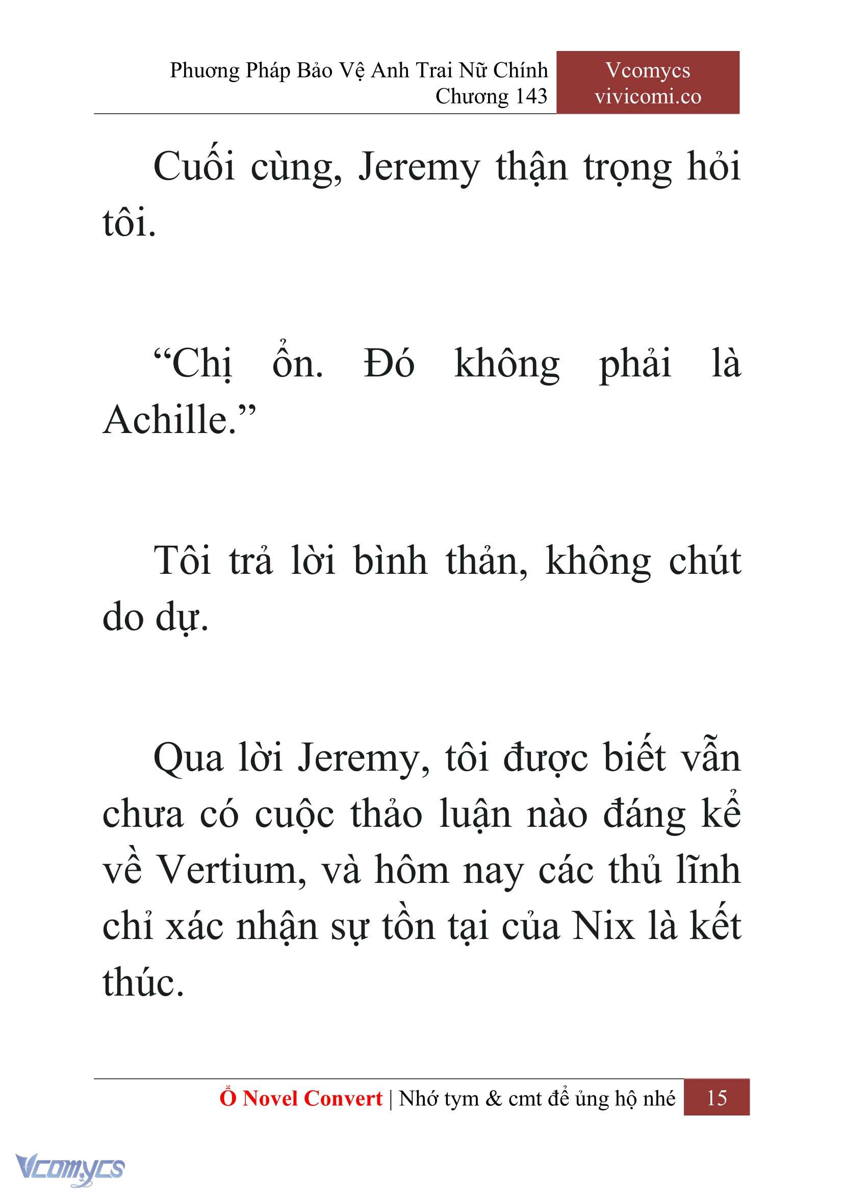 [Novel] Phương Pháp Bảo Vệ Anh Trai Nữ Chính Chap 143 - Trang 2