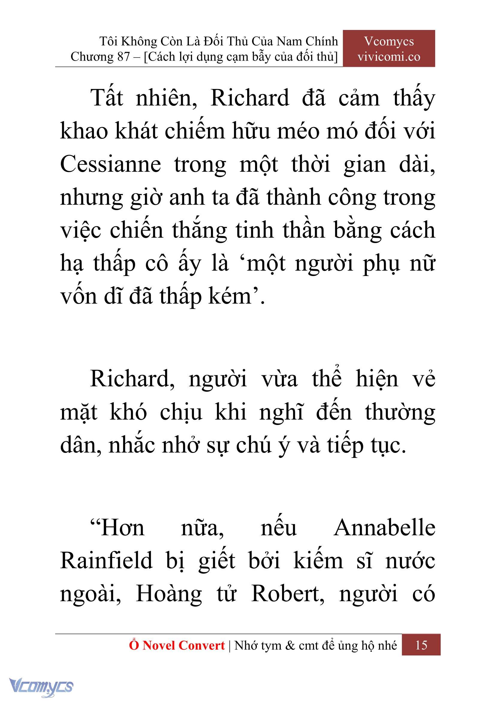 [Novel] Tôi Không Còn Là Đối Thủ Của Nam Chính Chap 87 - Trang 2