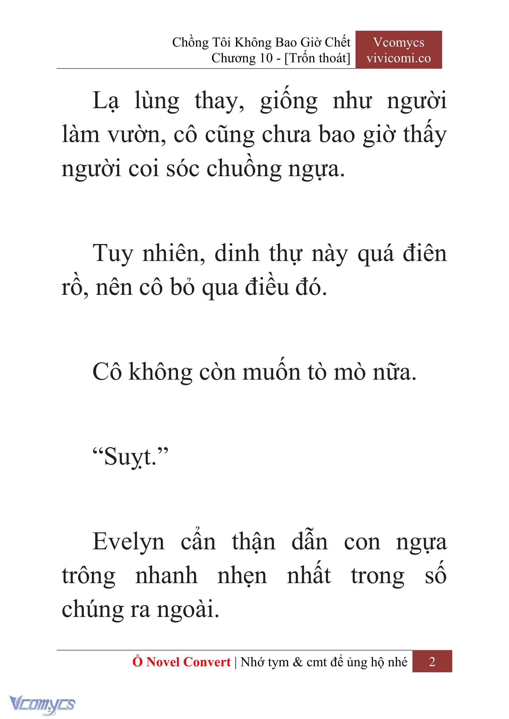 [Novel] Chồng Tôi Không Bao Giờ Chết Chap 10 - Trang 2