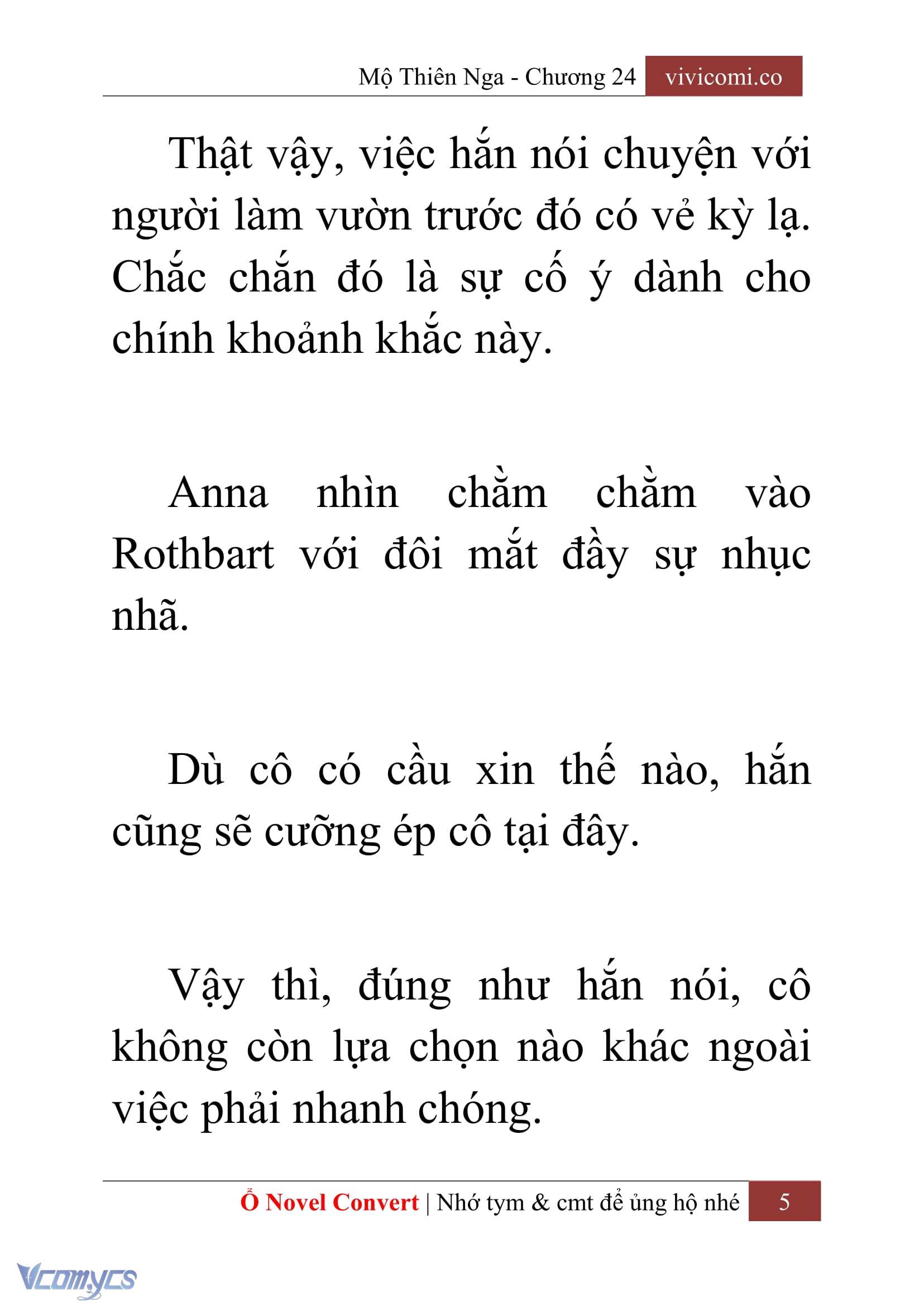 [Novel] Mộ Thiên Nga Chap 24 - Trang 2