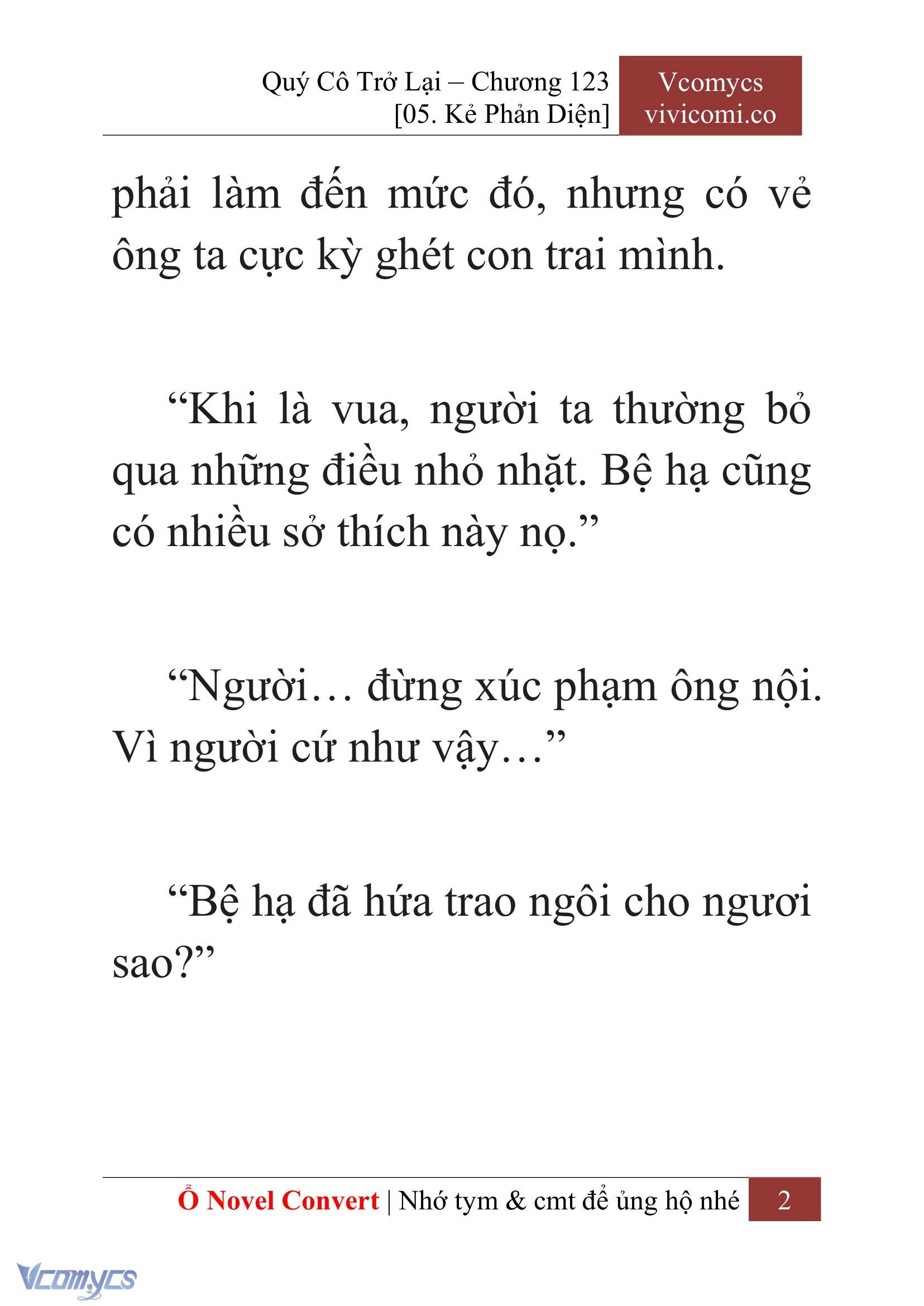 [Novel] Quý Cô Trở Lại Chap 123 - Trang 2
