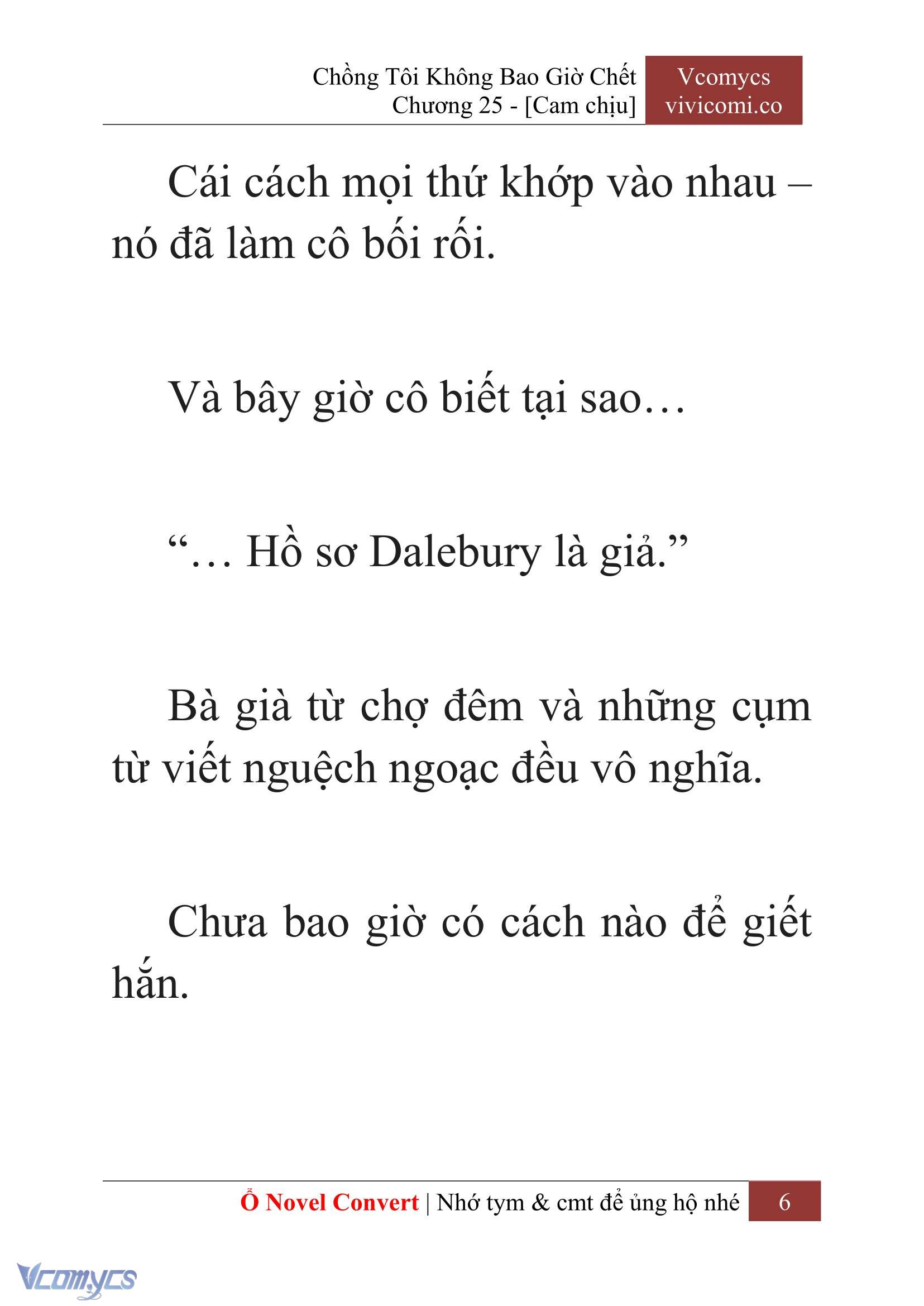 [Novel] Chồng Tôi Không Bao Giờ Chết Chap 25 - Trang 2