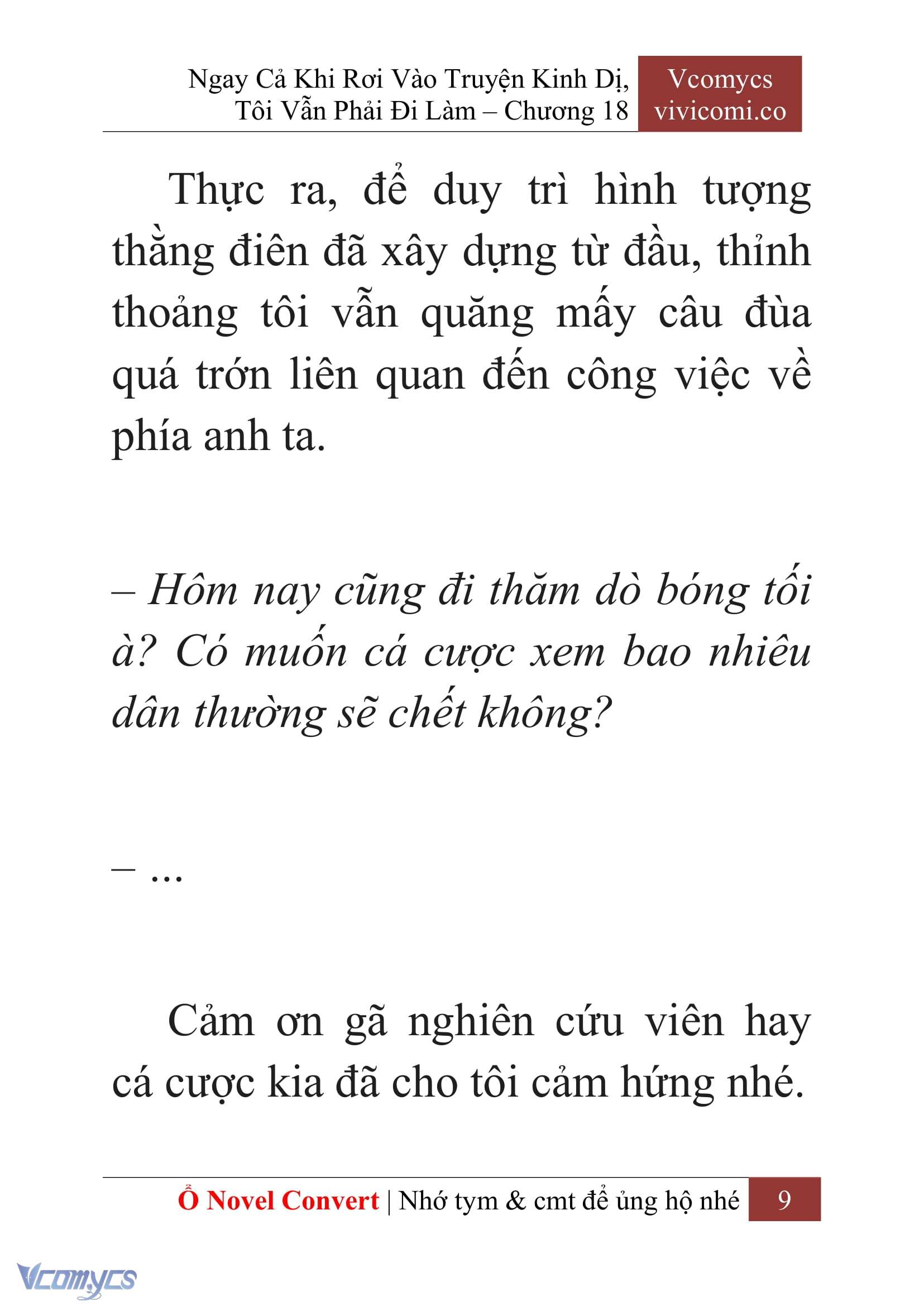 [Novel] Ngay Cả Khi Rơi Vào Truyện Kinh Dị, Tôi Vẫn Phải Đi Làm Chap 18 - Trang 2