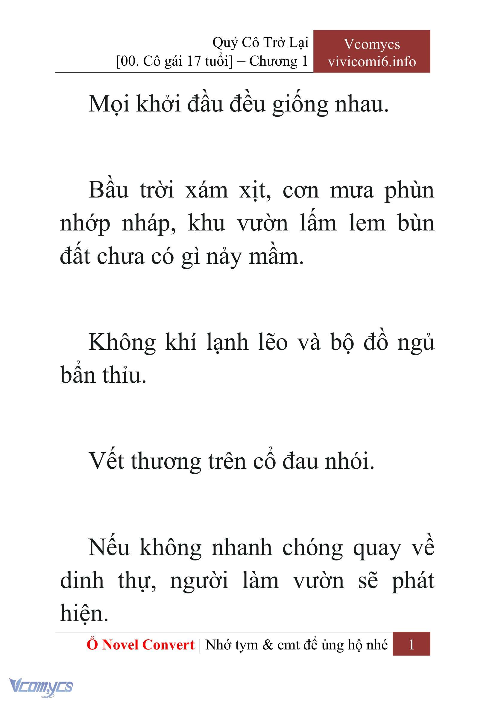 [Novel] Quý Cô Trở Lại Chap 1 - Trang 2