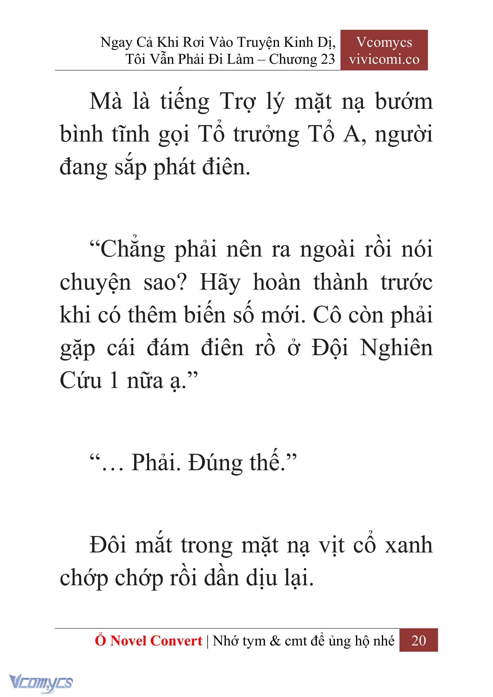 [Novel] Ngay Cả Khi Rơi Vào Truyện Kinh Dị, Tôi Vẫn Phải Đi Làm Chap 23 - Trang 2