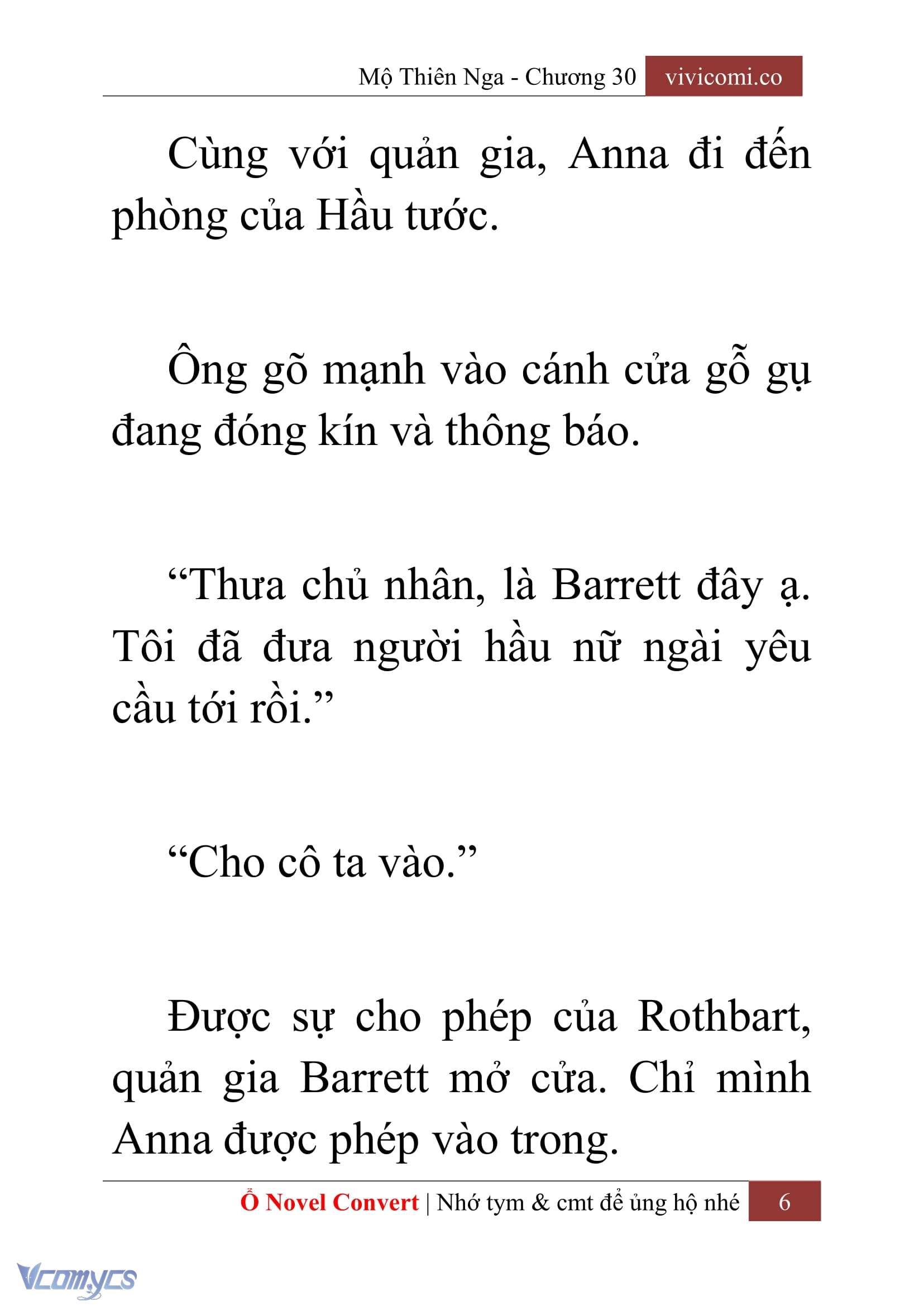 [Novel] Mộ Thiên Nga Chap 30 - Trang 2