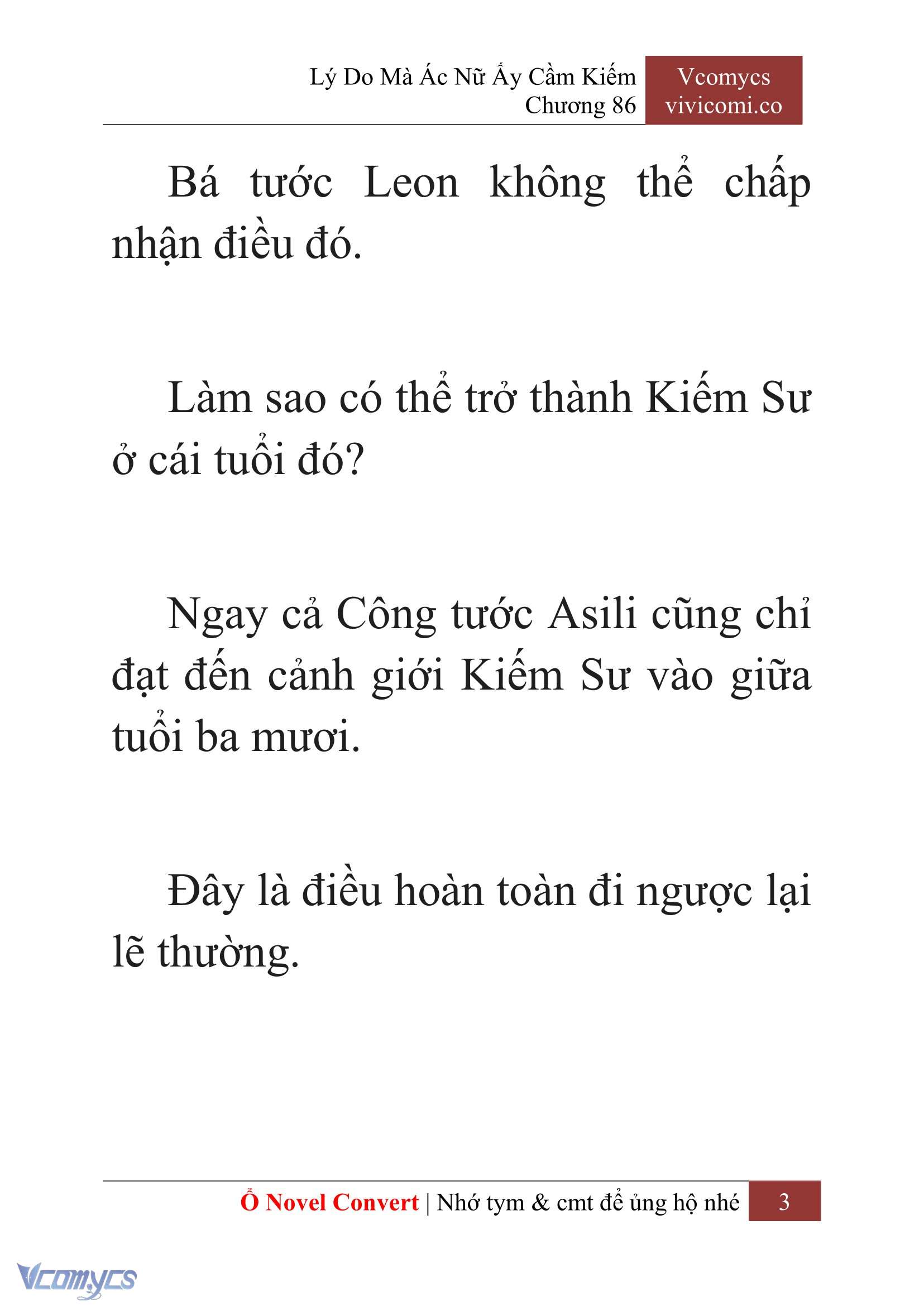 [Novel] Lý Do Mà Ác Nữ Ấy Cầm Kiếm Chap 86 - Trang 2