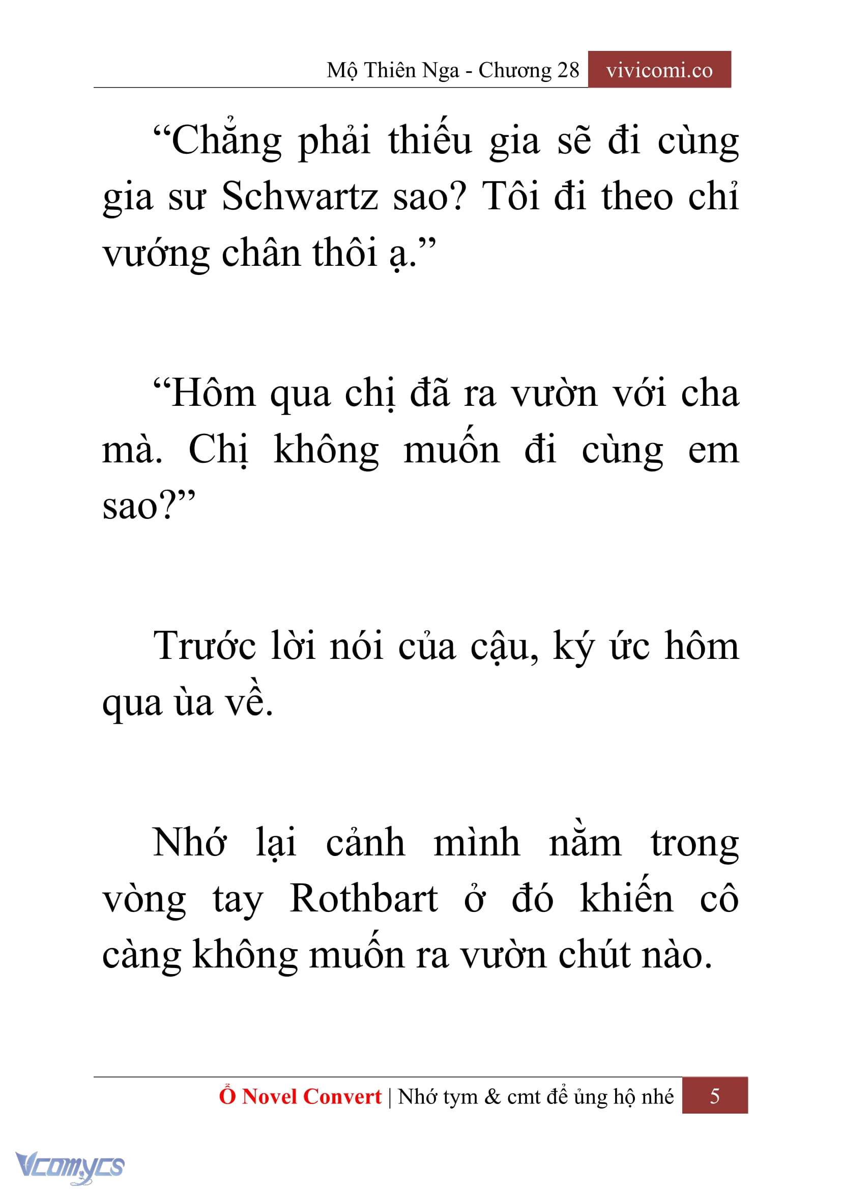 [Novel] Mộ Thiên Nga Chap 28 - Trang 2