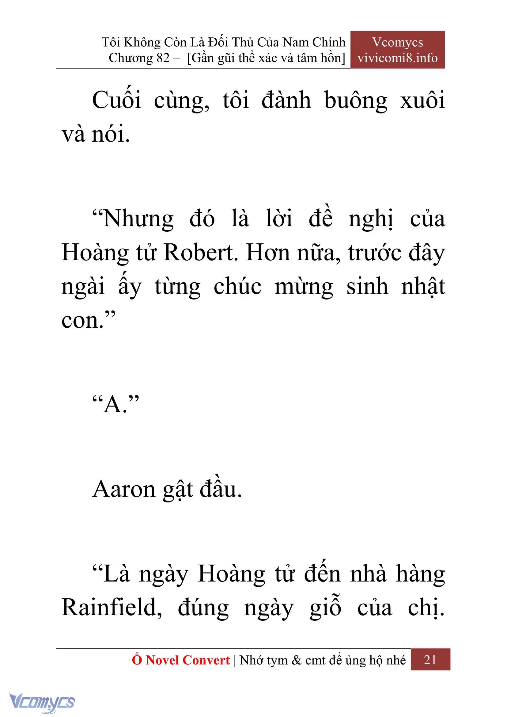 [Novel] Tôi Không Còn Là Đối Thủ Của Nam Chính Chap 82 - Trang 2