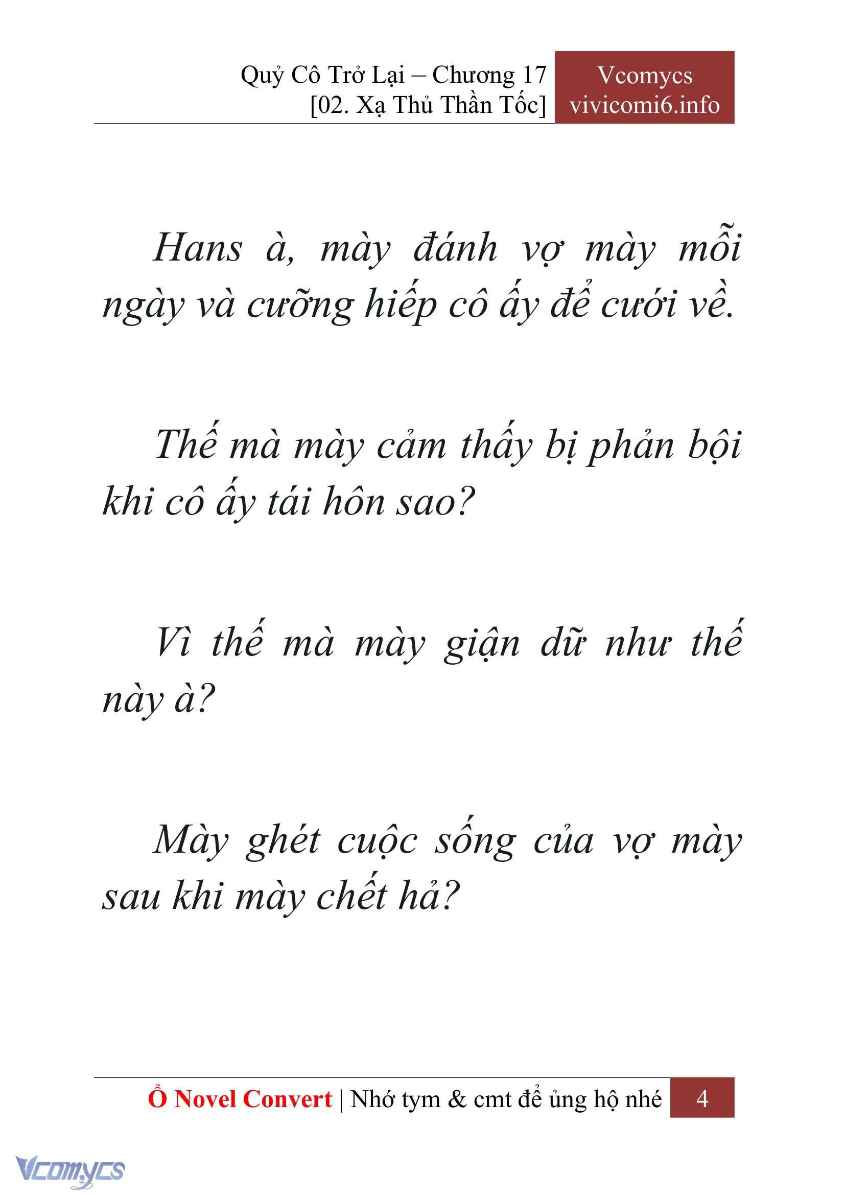 [Novel] Quý Cô Trở Lại Chap 17 - Next Chap 18