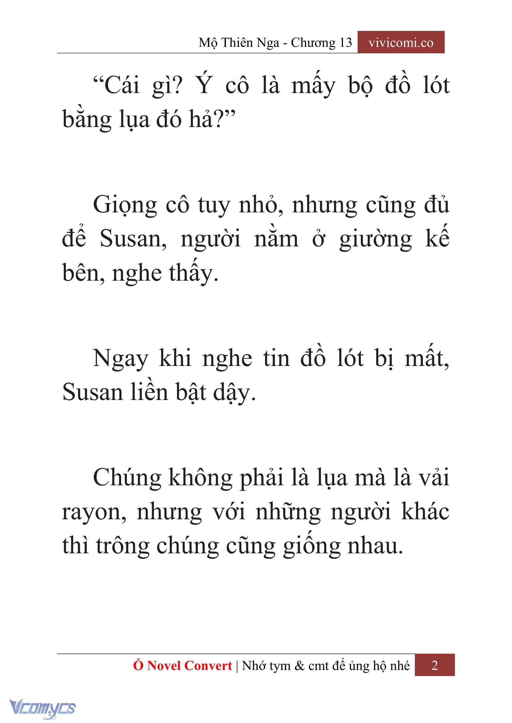 [Novel] Mộ Thiên Nga Chap 13 - Next Chap 14