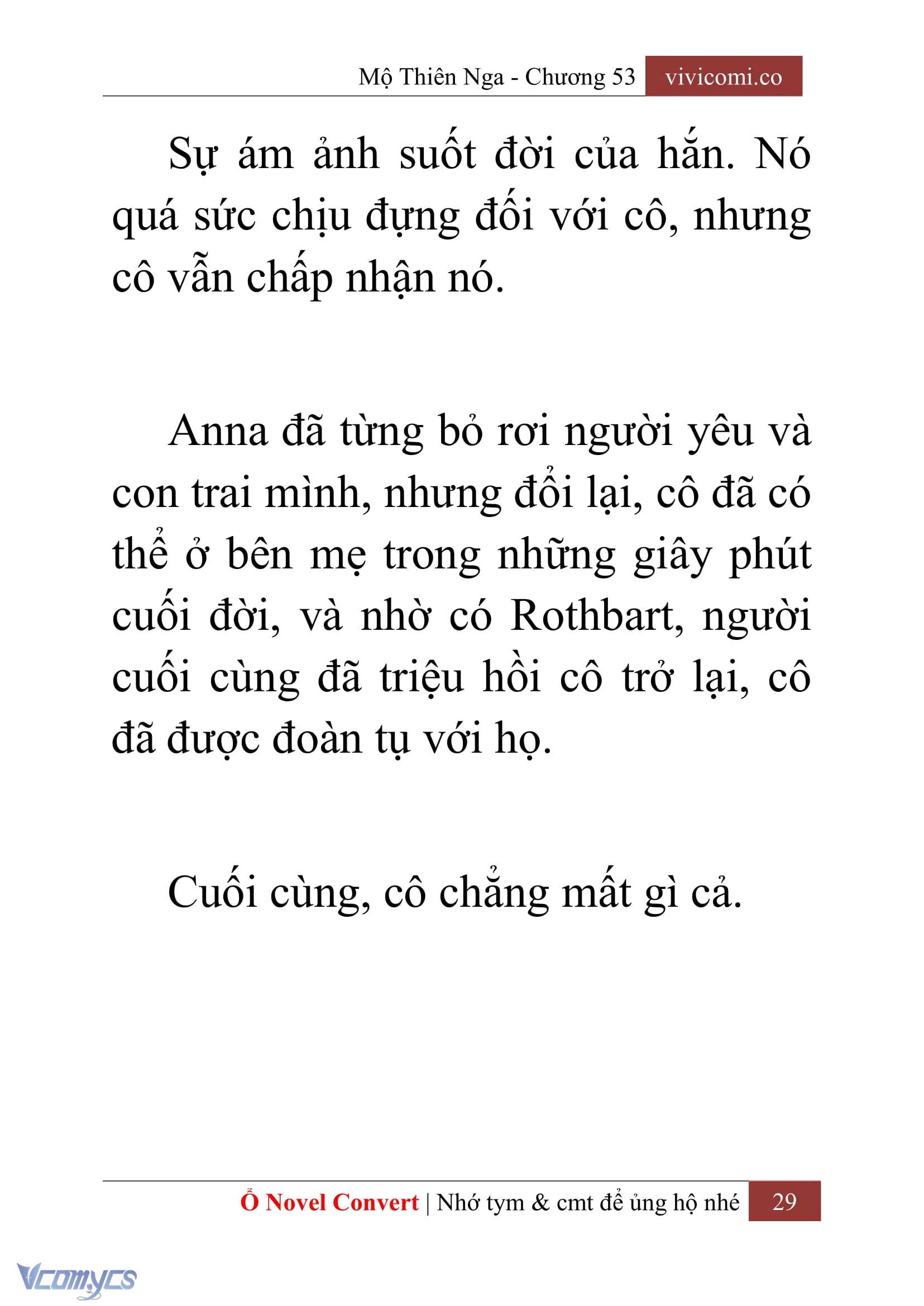 [Novel] Mộ Thiên Nga Chap 53 - Next 