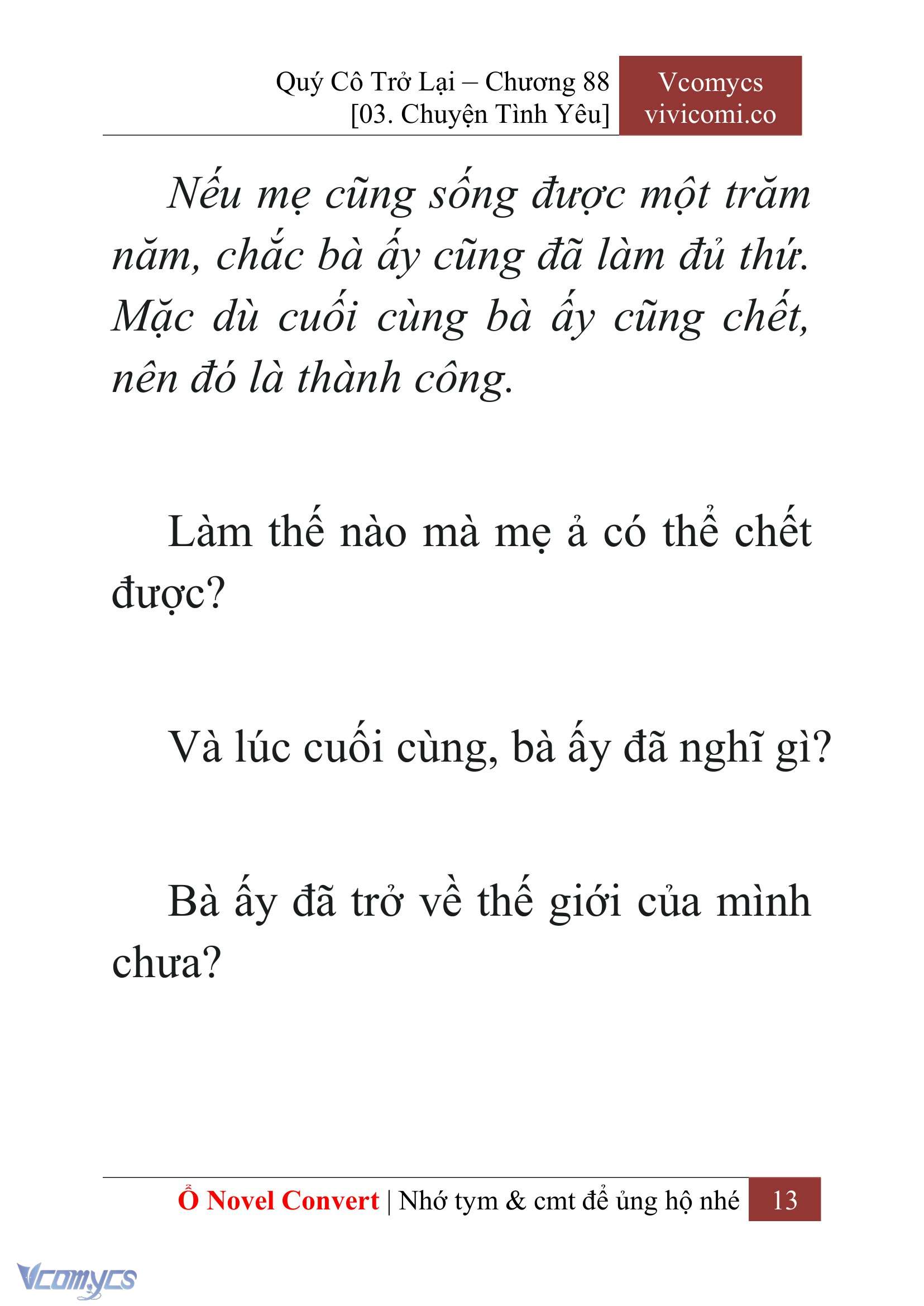[Novel] Quý Cô Trở Lại Chap 88 - Trang 2