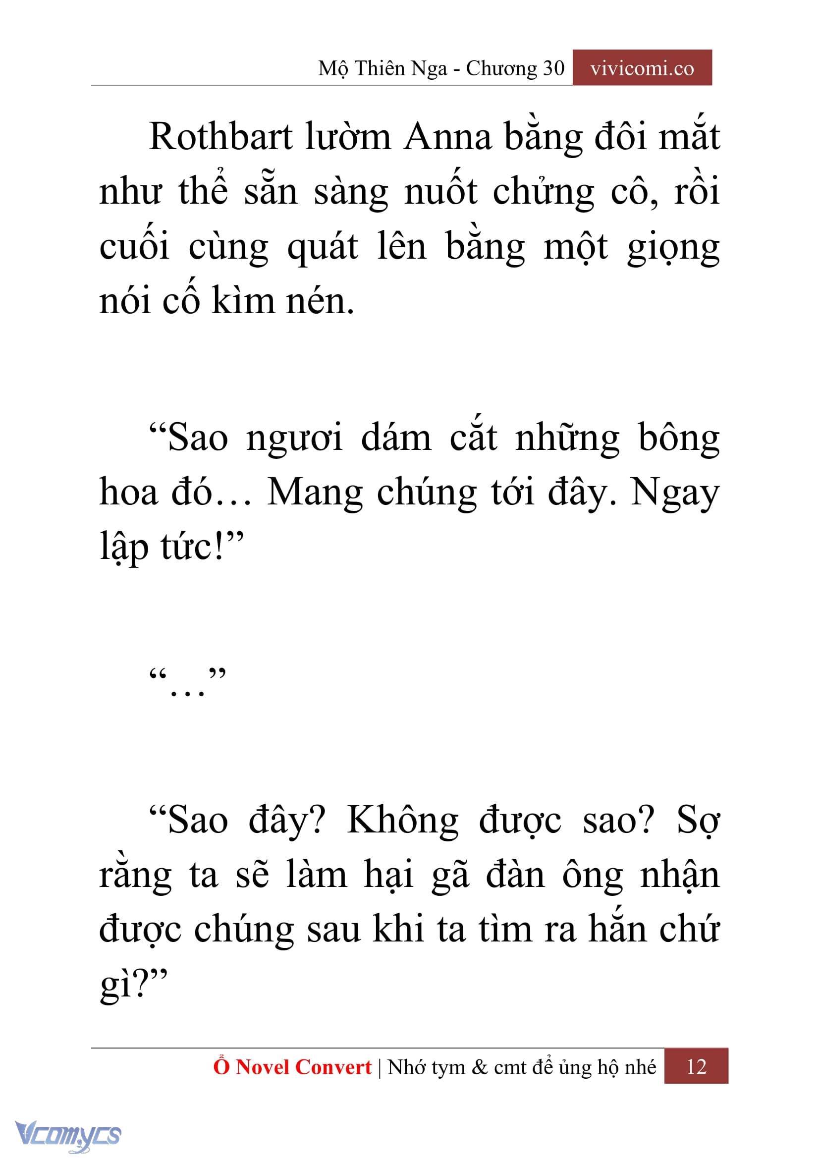 [Novel] Mộ Thiên Nga Chap 30 - Trang 2