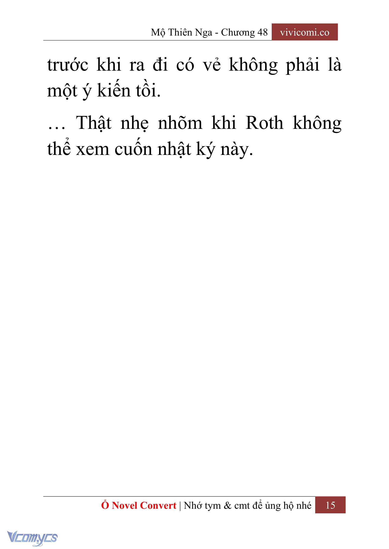 [Novel] Mộ Thiên Nga Chap 48 - Trang 2