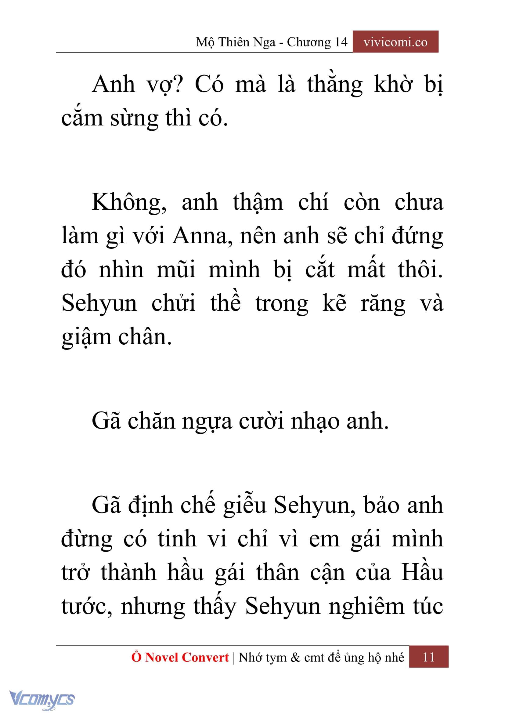 [Novel] Mộ Thiên Nga Chap 14 - Trang 2