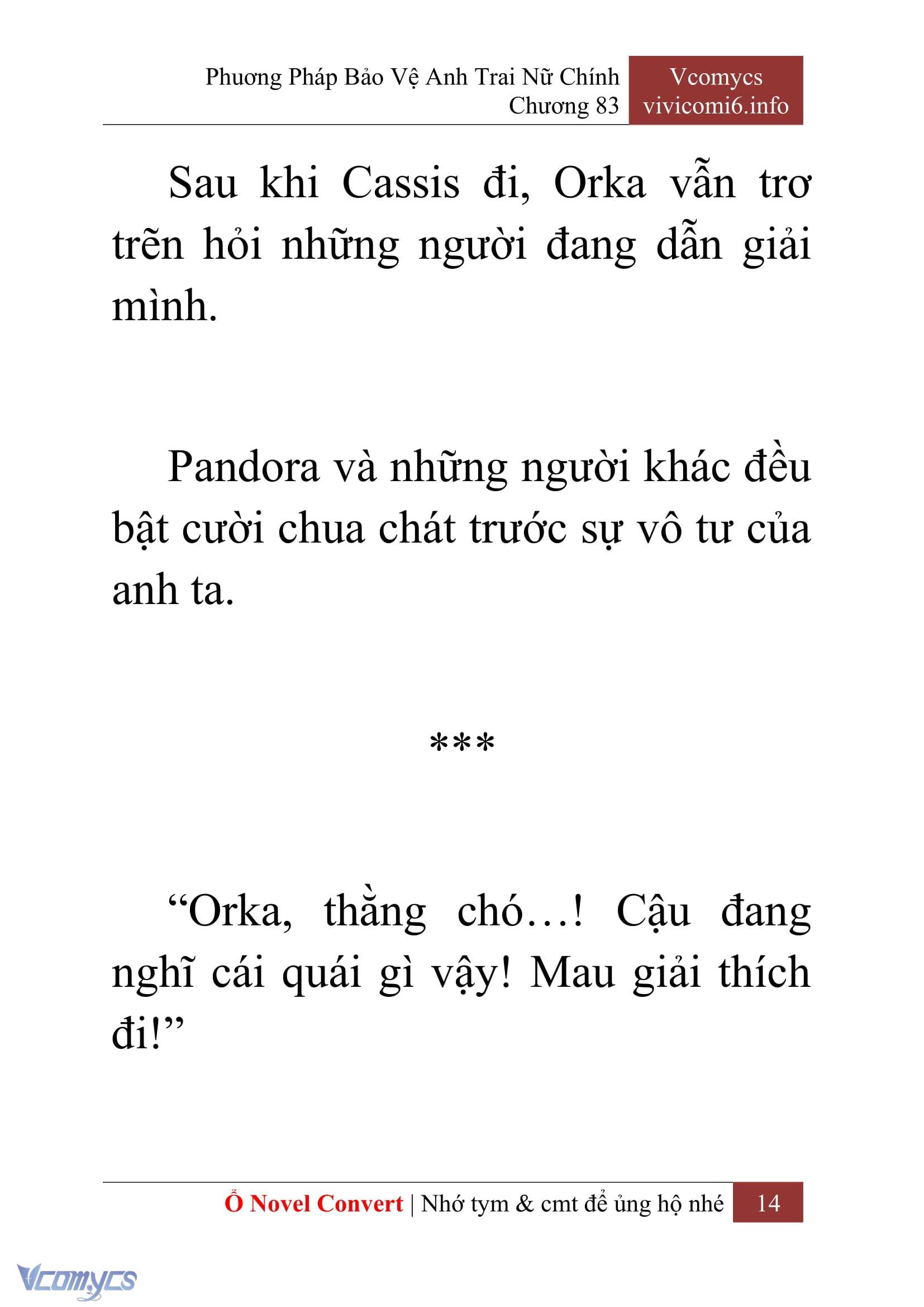 [Novel] Phương Pháp Bảo Vệ Anh Trai Nữ Chính Chap 83 - Trang 2