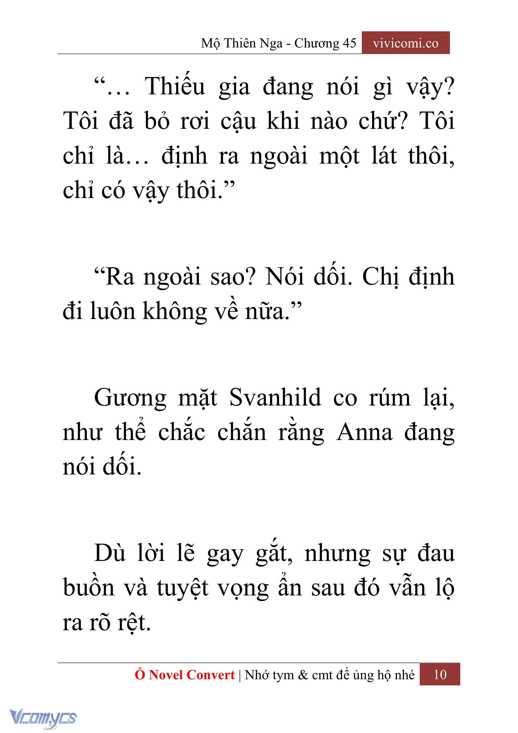 [Novel] Mộ Thiên Nga Chap 45 - Trang 2