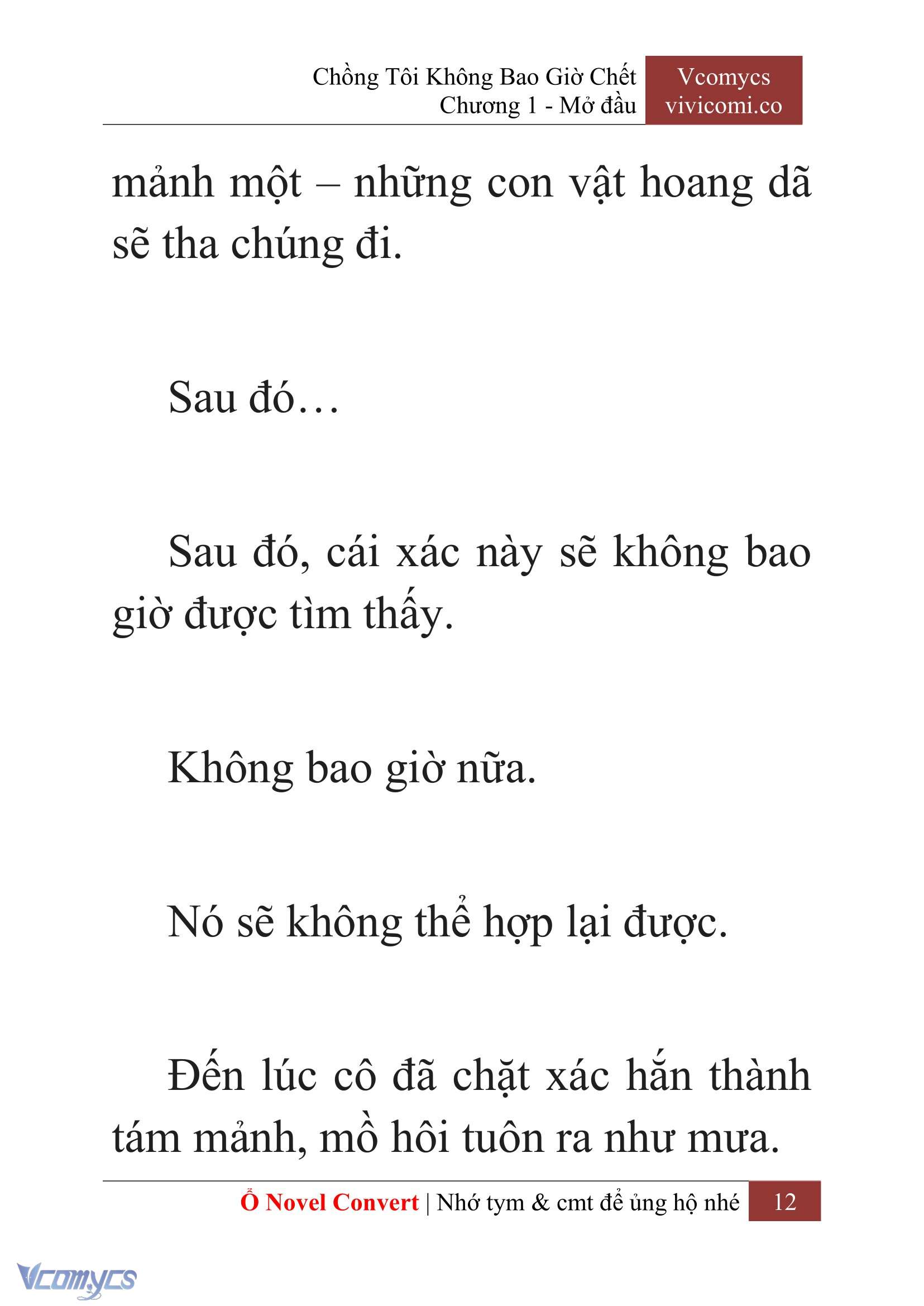 [Novel] Chồng Tôi Không Bao Giờ Chết Chap 1 - Trang 2