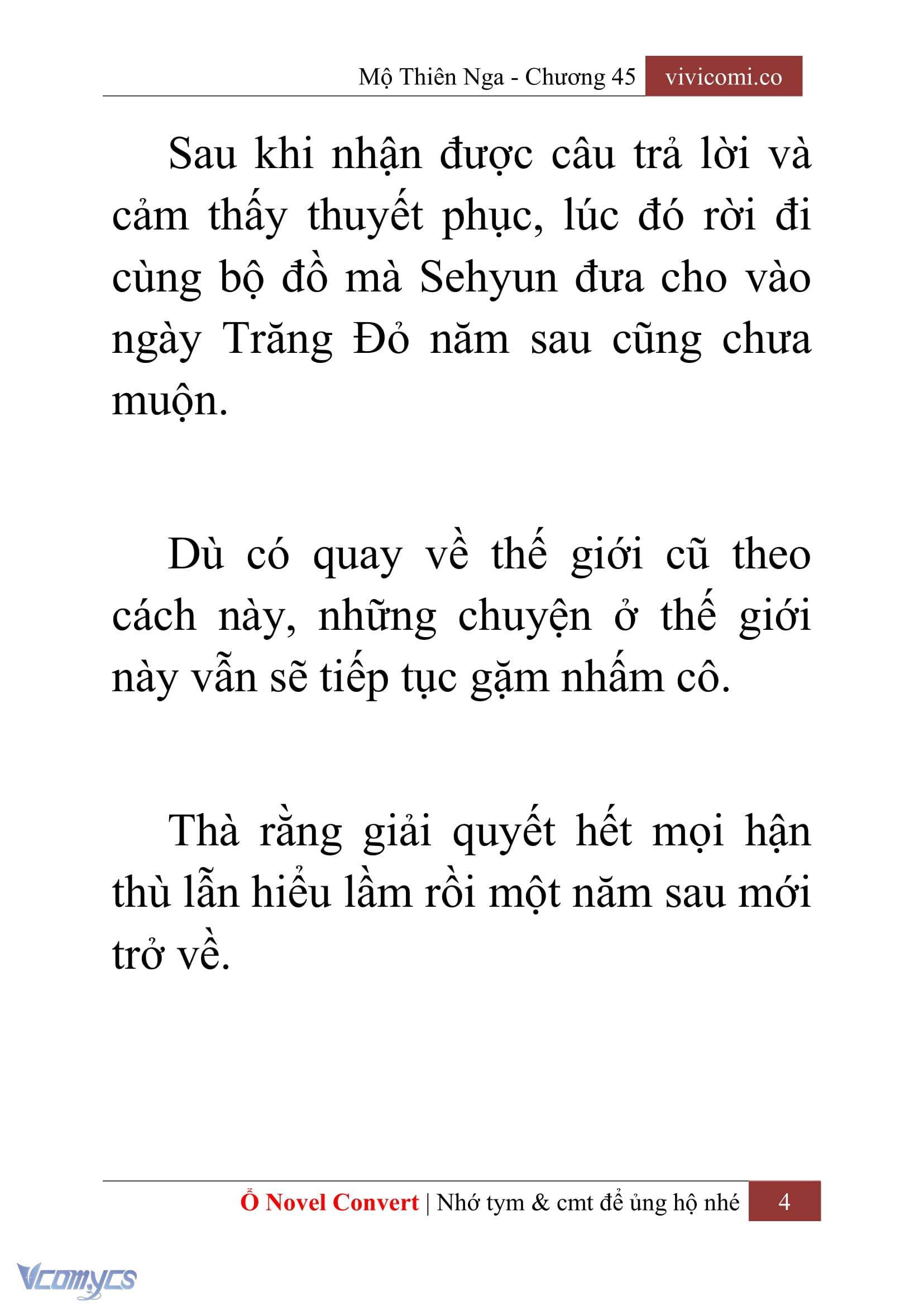 [Novel] Mộ Thiên Nga Chap 45 - Trang 2