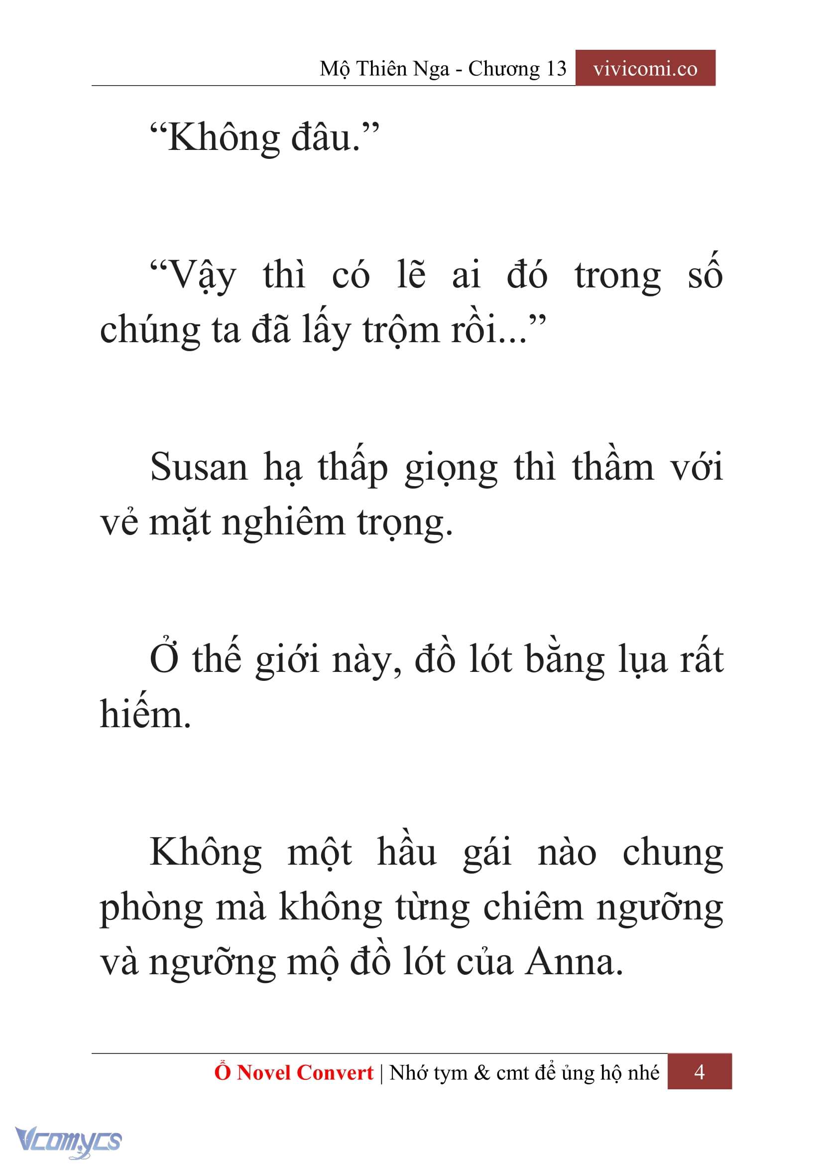 [Novel] Mộ Thiên Nga Chap 13 - Next Chap 14