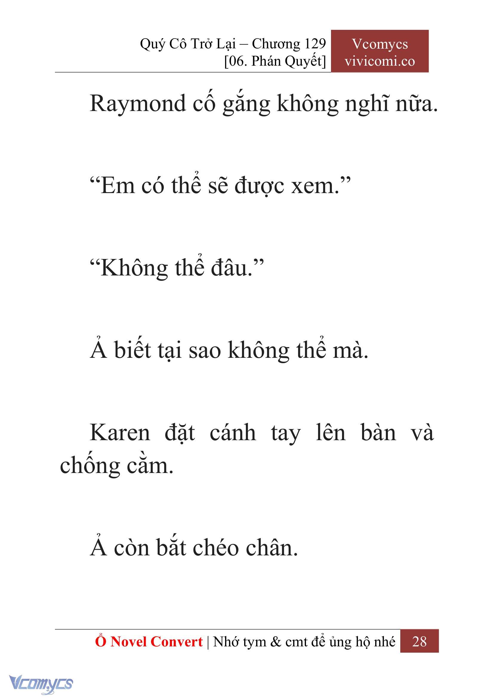[Novel] Quý Cô Trở Lại Chap 129 - Next Chap 130