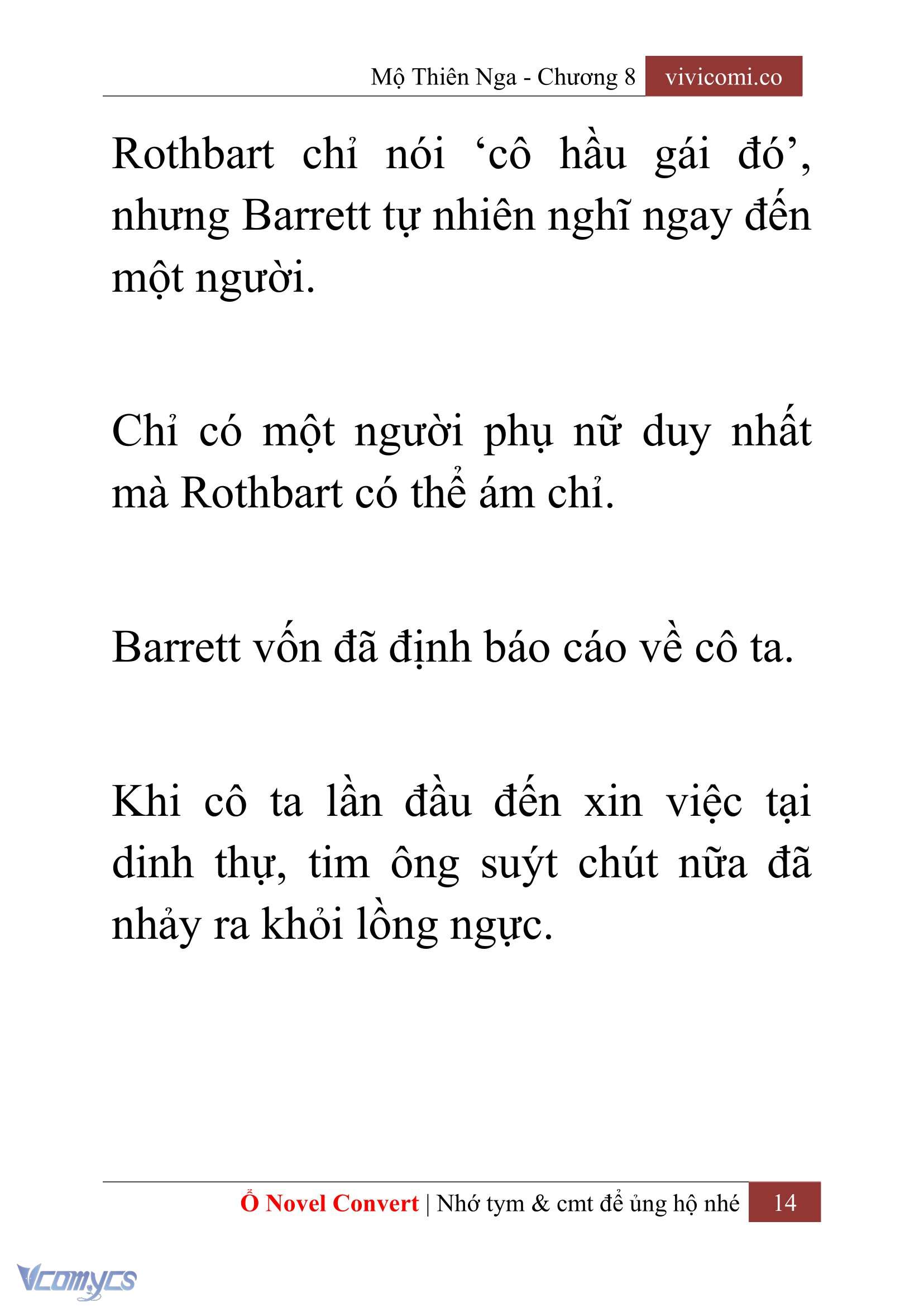 [Novel] Mộ Thiên Nga Chap 8 - Trang 2