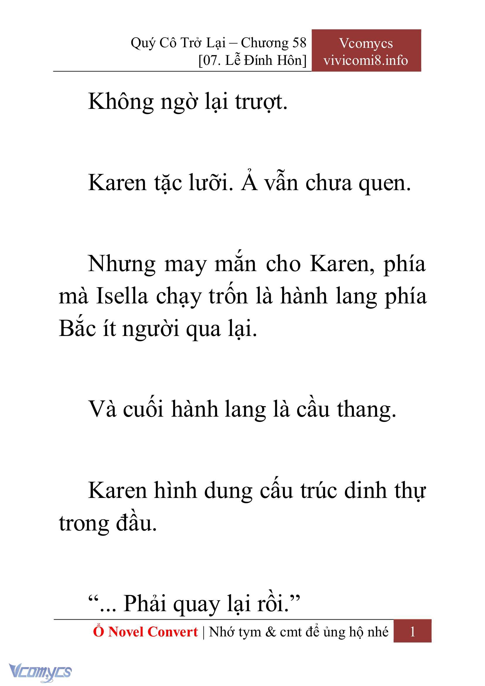 [Novel] Quý Cô Trở Lại Chap 58 - Trang 2