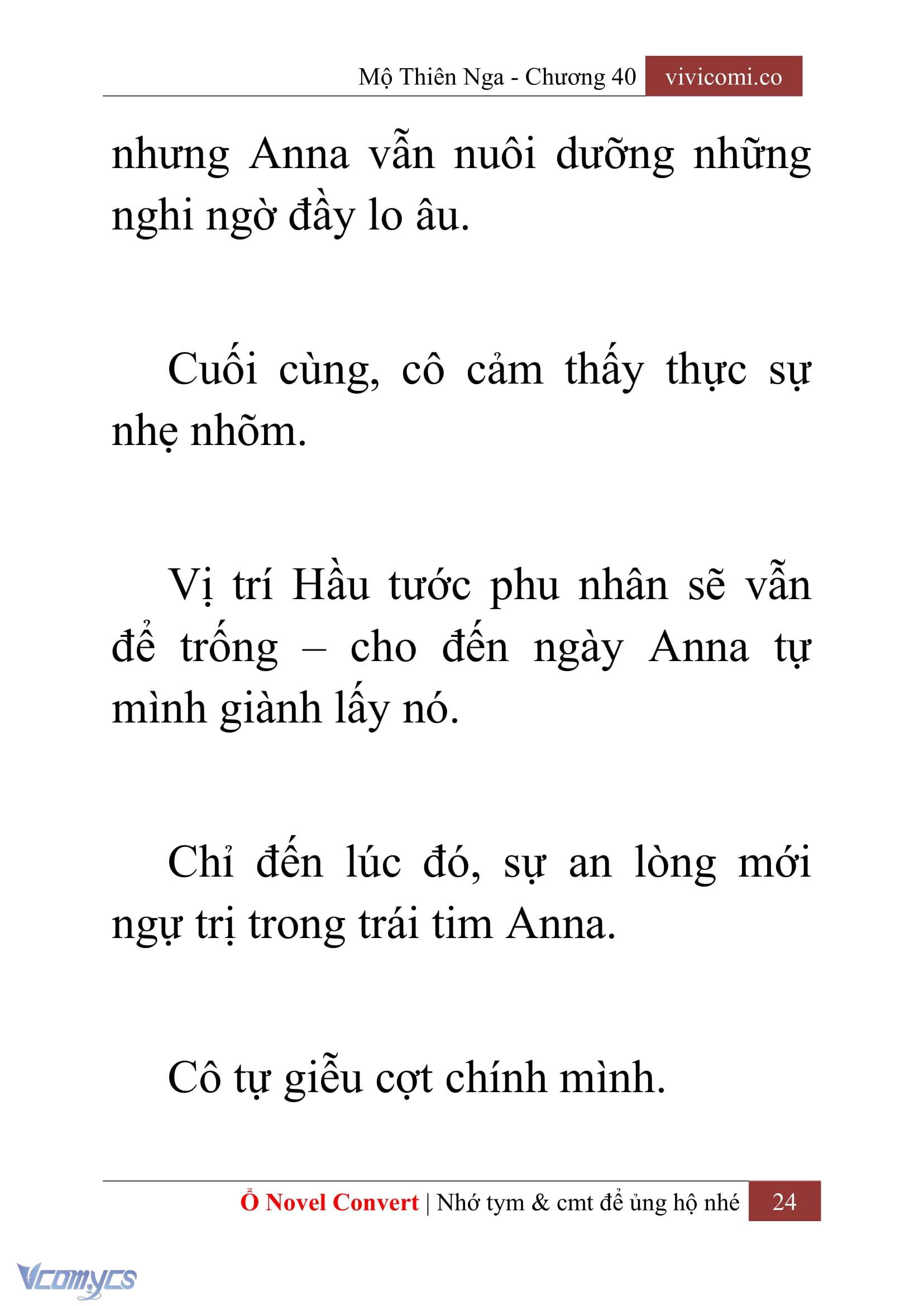 [Novel] Mộ Thiên Nga Chap 40 - Trang 2