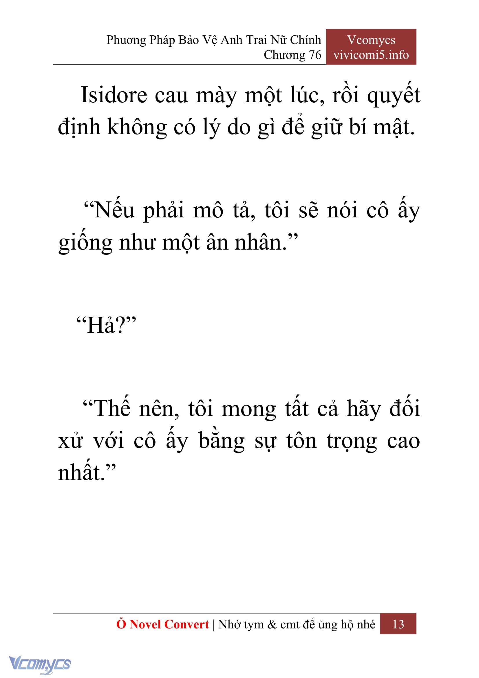 [Novel] Phương Pháp Bảo Vệ Anh Trai Nữ Chính Chap 76 - Trang 2