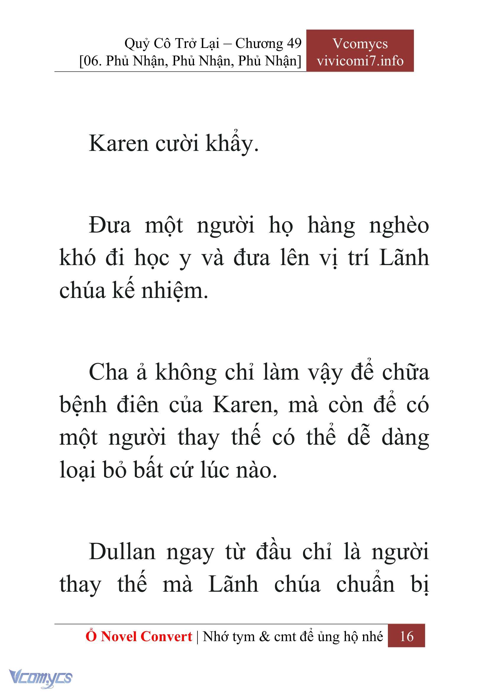 [Novel] Quý Cô Trở Lại Chap 49 - Next Chap 50