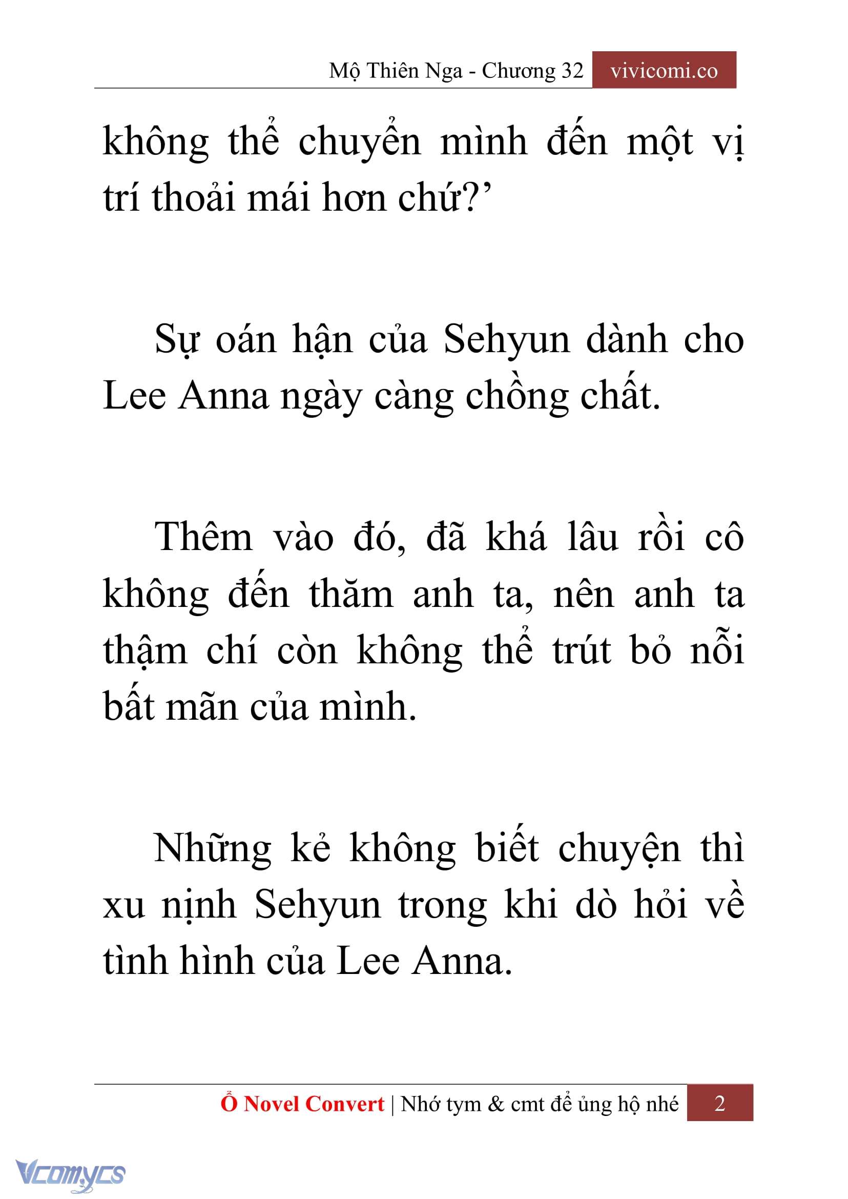 [Novel] Mộ Thiên Nga Chap 32 - Trang 2