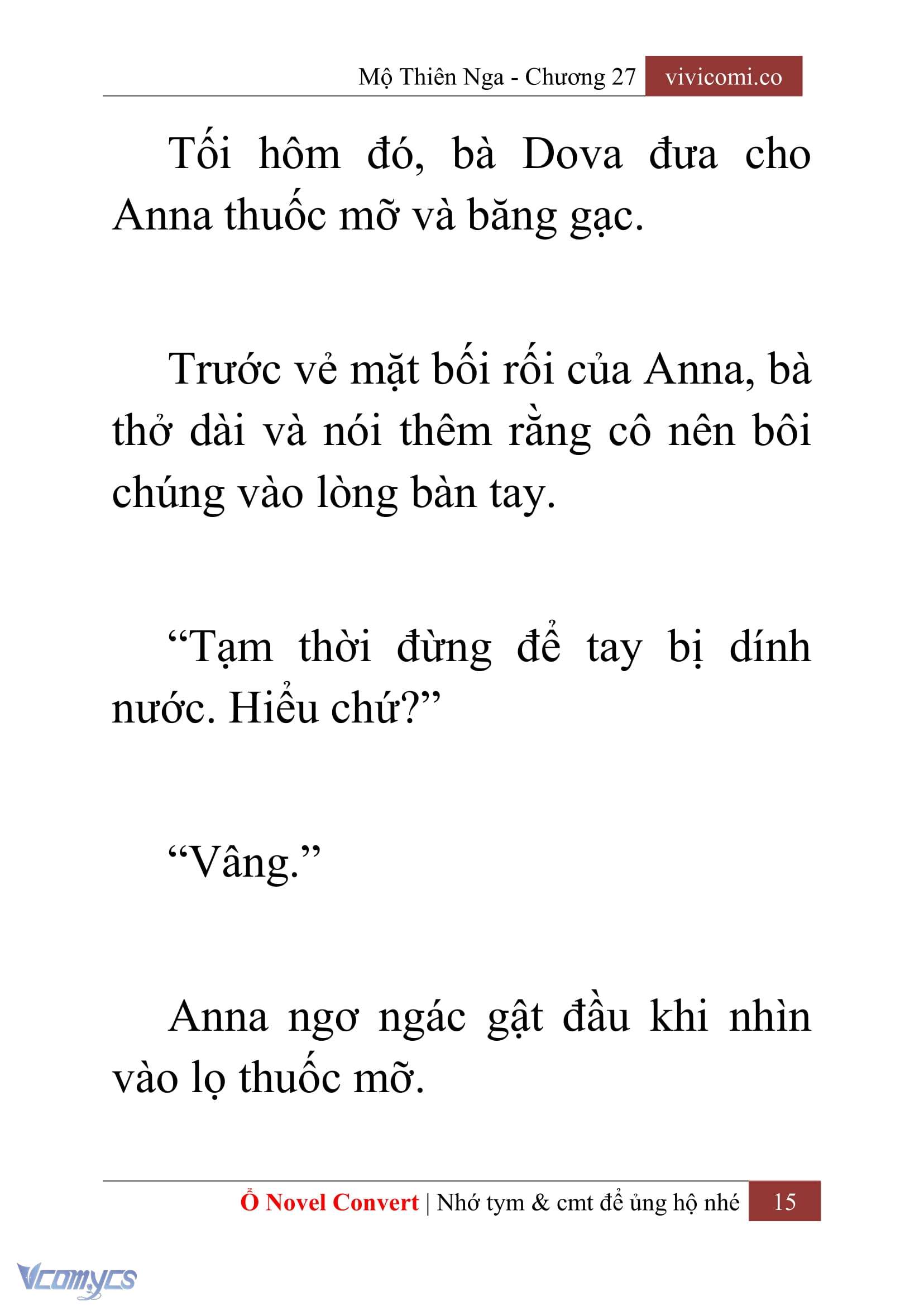 [Novel] Mộ Thiên Nga Chap 27 - Trang 2