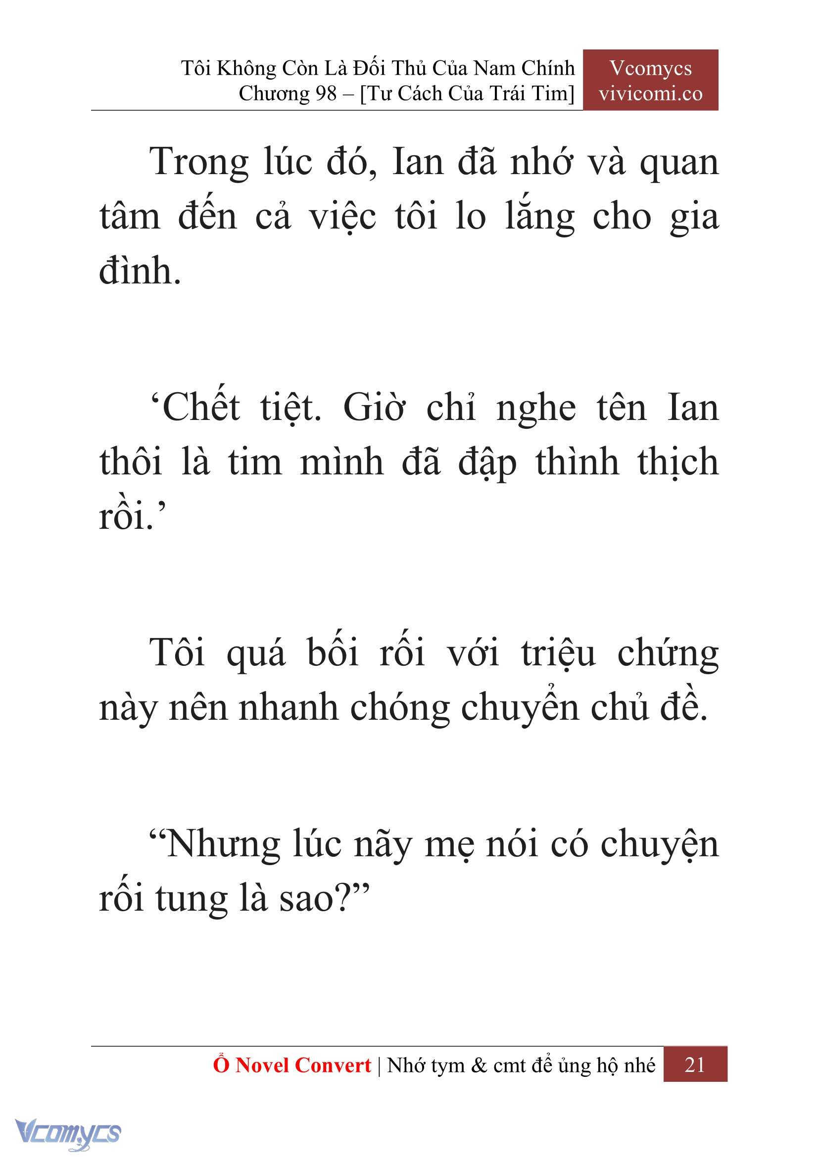 [Novel] Tôi Không Còn Là Đối Thủ Của Nam Chính Chap 98 - Trang 2
