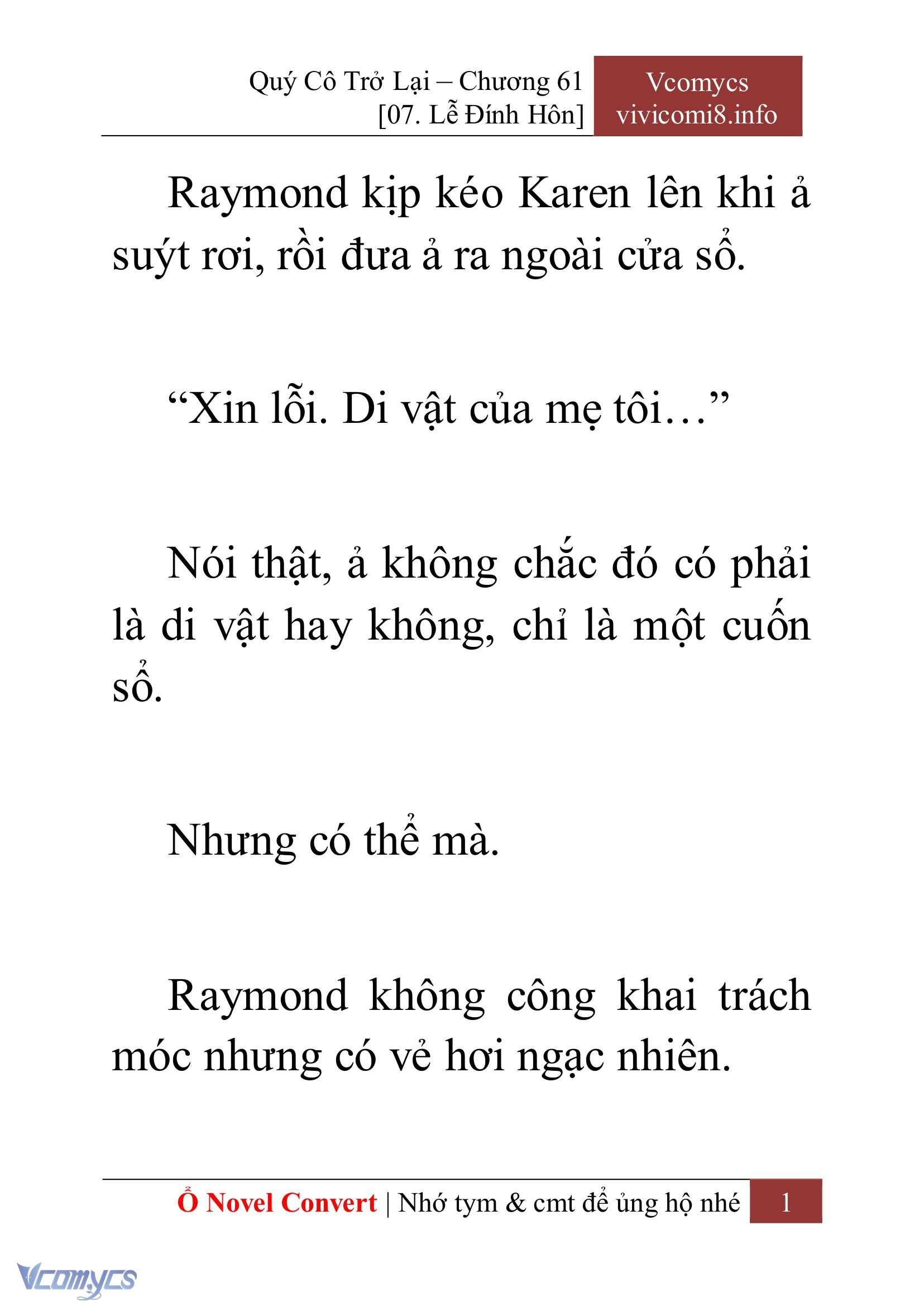 [Novel] Quý Cô Trở Lại Chap 61 - Trang 2