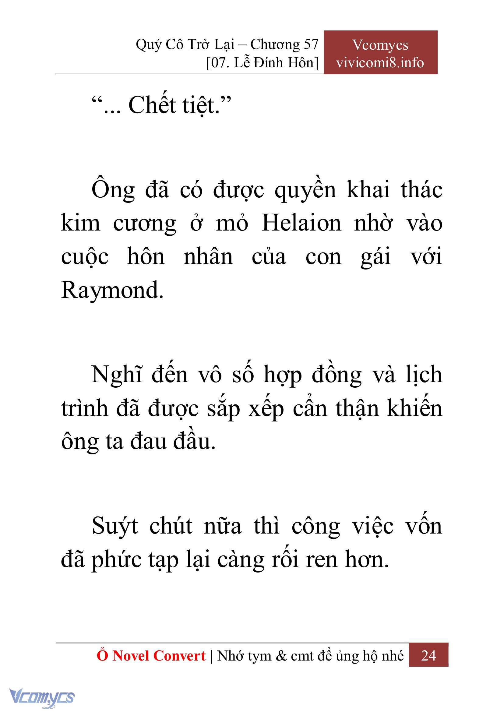 [Novel] Quý Cô Trở Lại Chap 57 - Trang 2