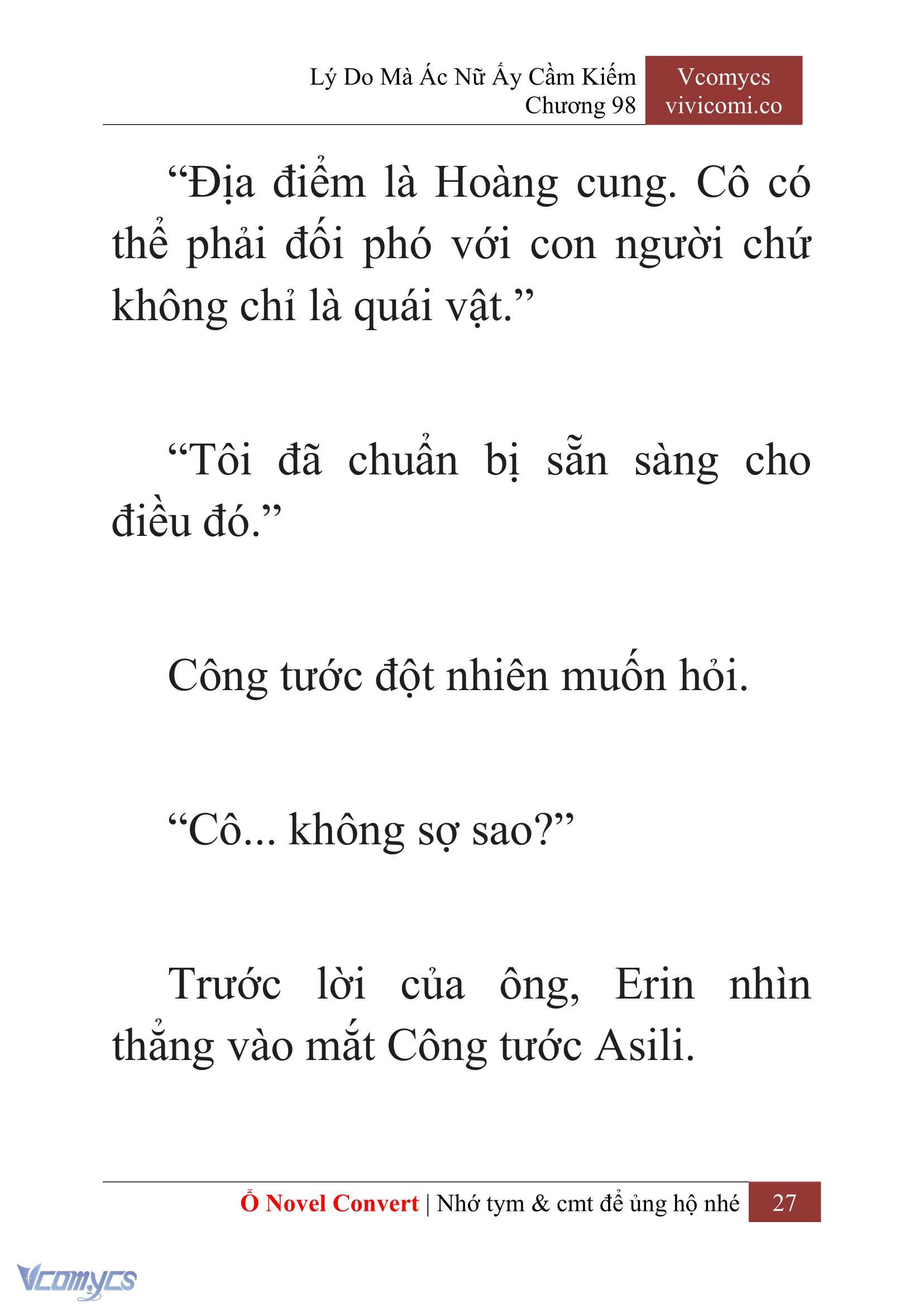[Novel] Lý Do Mà Ác Nữ Ấy Cầm Kiếm Chap 98 - Trang 2
