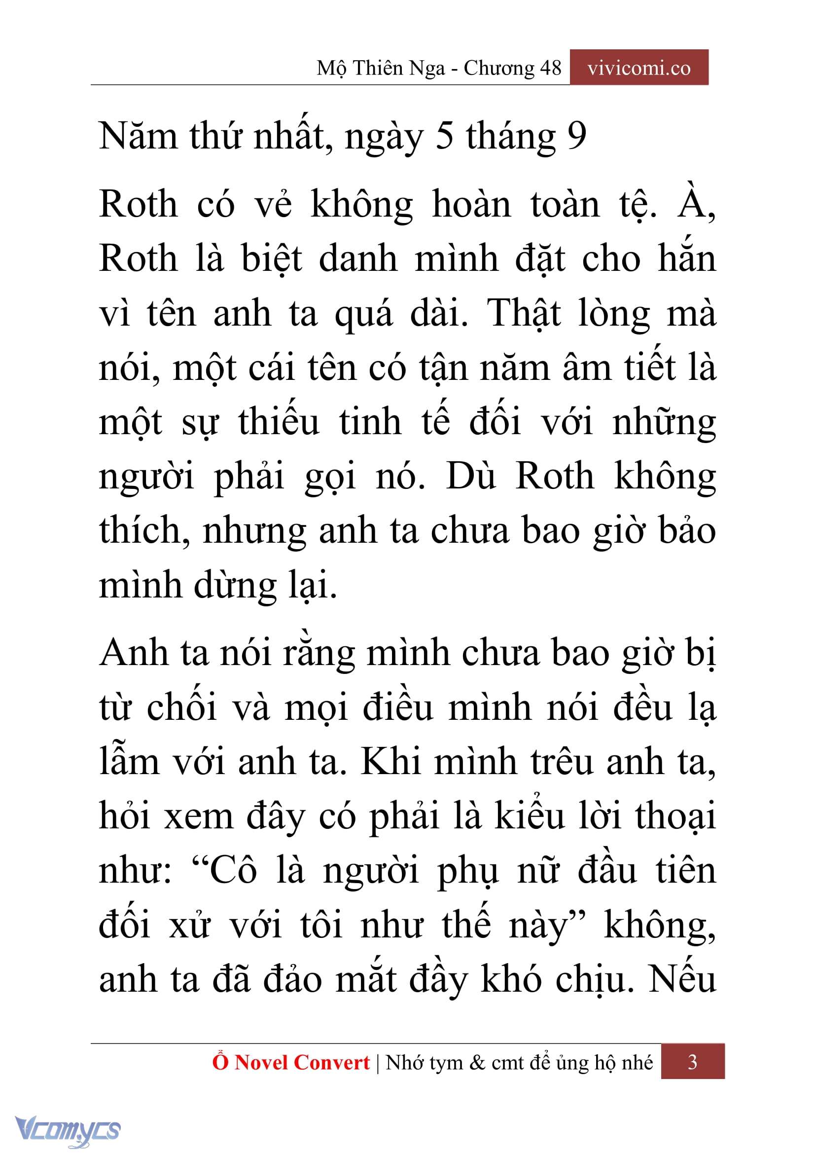 [Novel] Mộ Thiên Nga Chap 48 - Trang 2