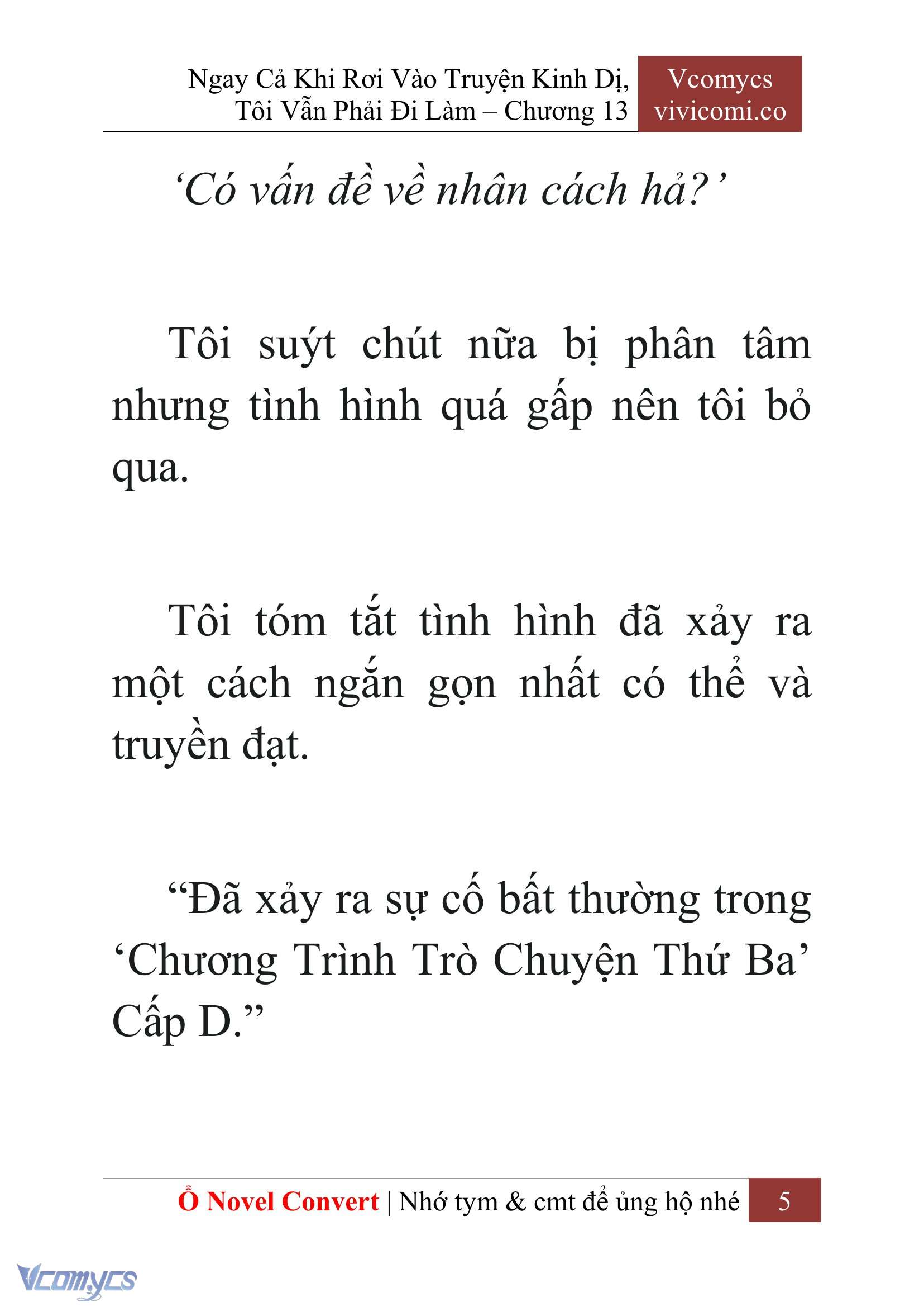 [Novel] Ngay Cả Khi Rơi Vào Truyện Kinh Dị, Tôi Vẫn Phải Đi Làm Chap 13 - Trang 2