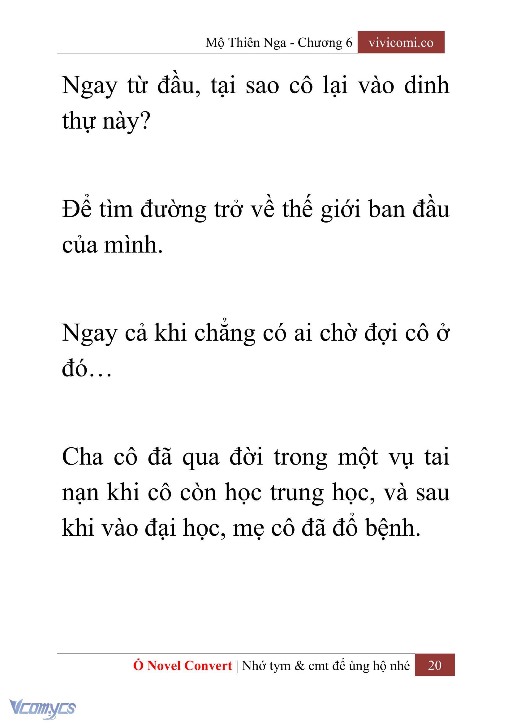 [Novel] Mộ Thiên Nga Chap 6 - Trang 2