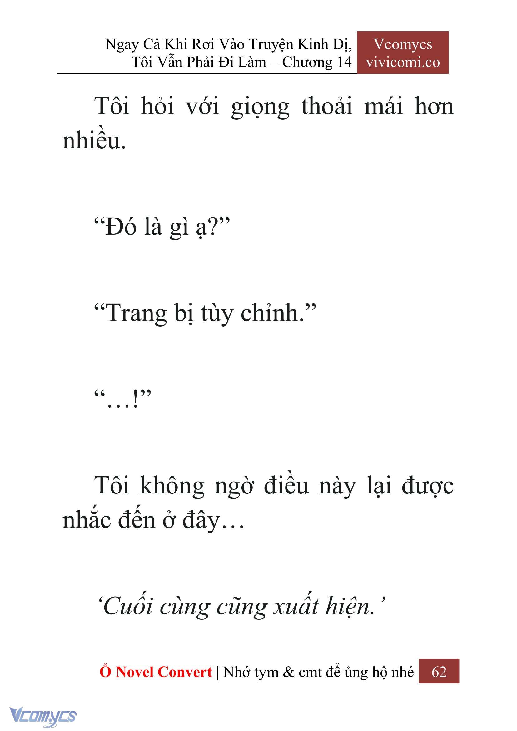 [Novel] Ngay Cả Khi Rơi Vào Truyện Kinh Dị, Tôi Vẫn Phải Đi Làm Chap 14 - Trang 2