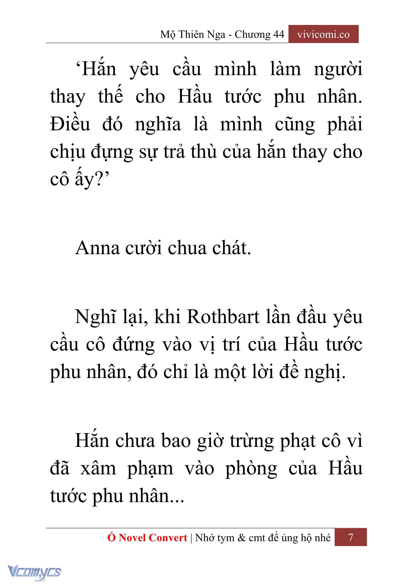[Novel] Mộ Thiên Nga Chap 44 - Trang 2