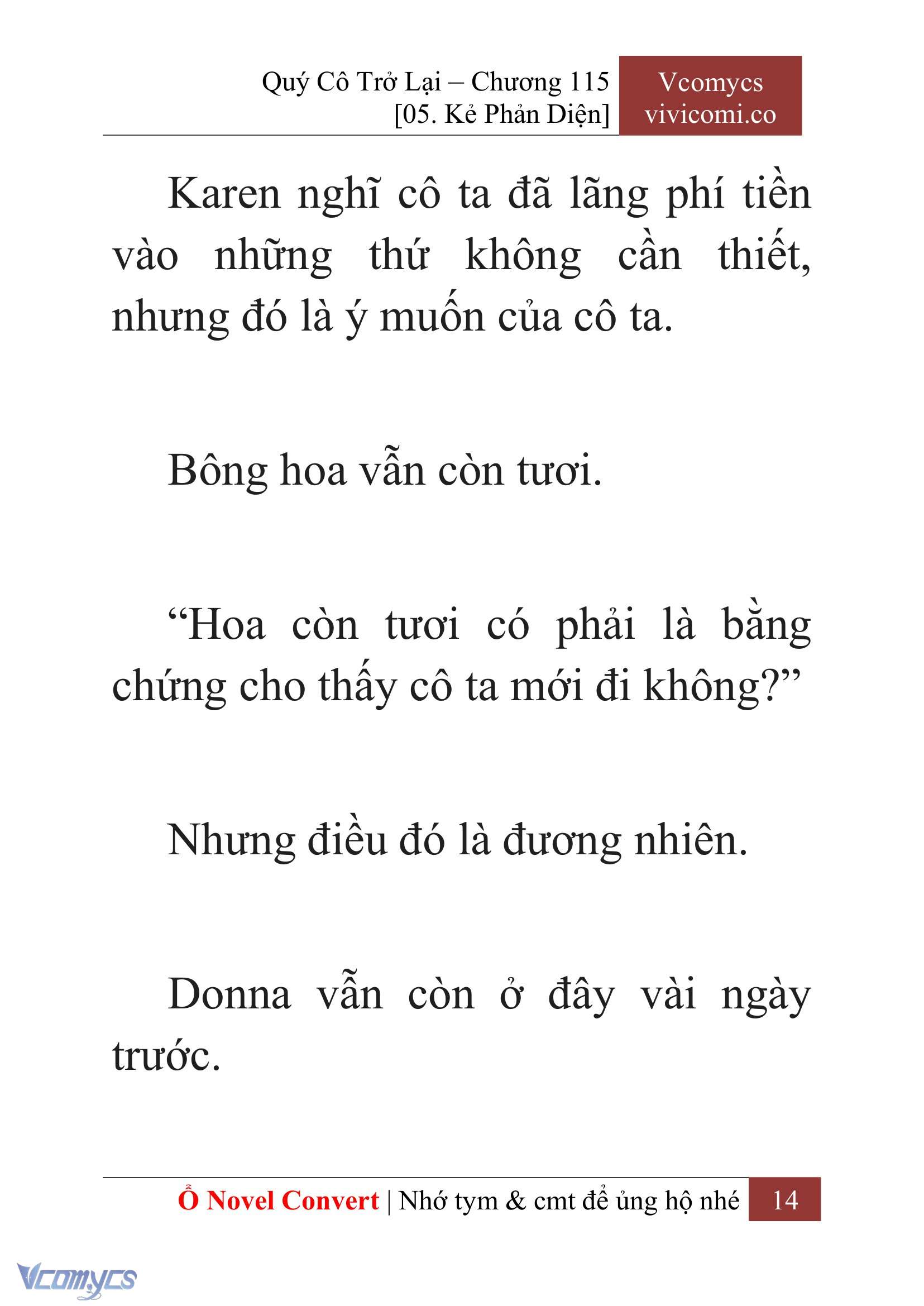 [Novel] Quý Cô Trở Lại Chap 115 - Trang 2