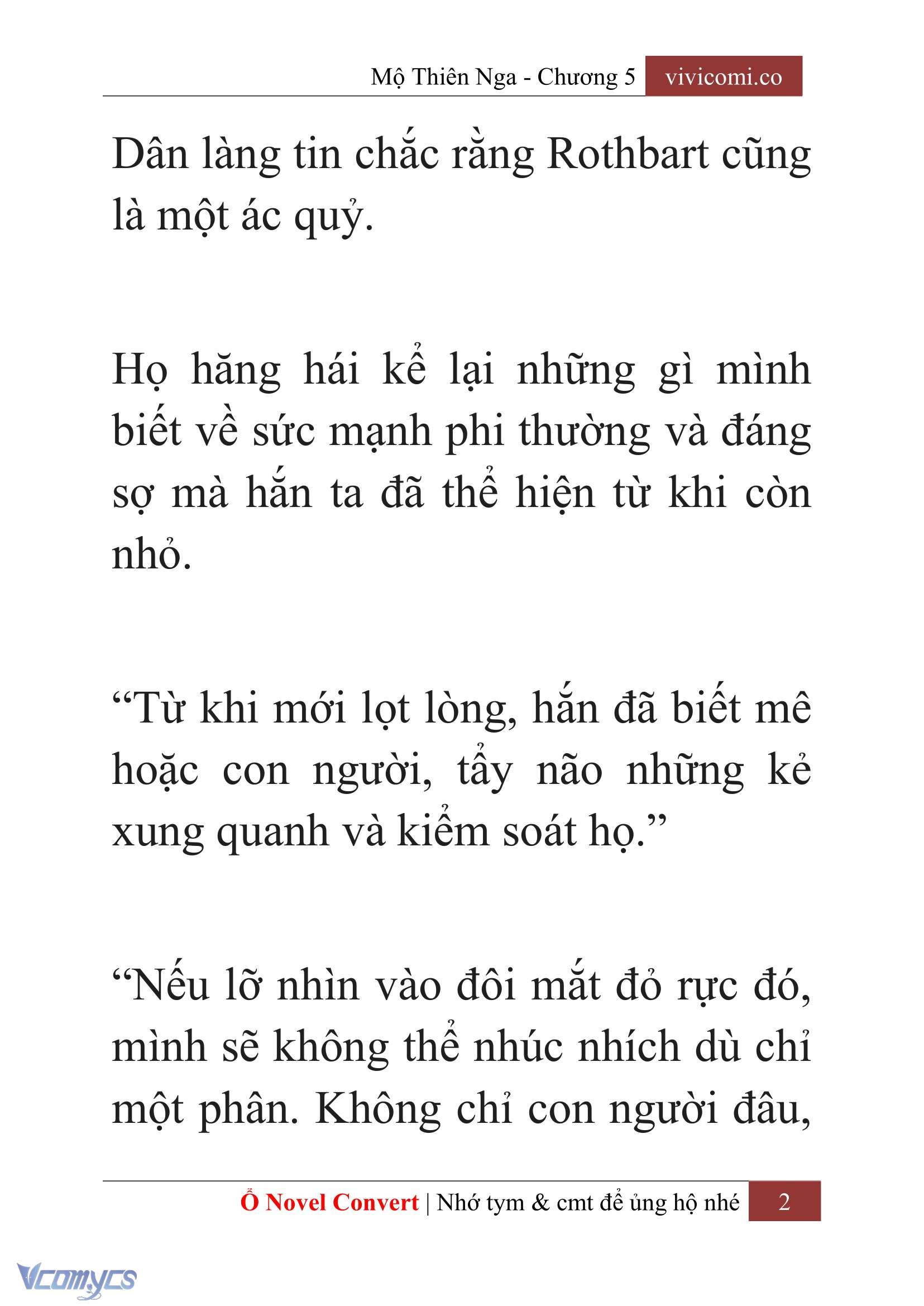 [Novel] Mộ Thiên Nga Chap 5 - Trang 2