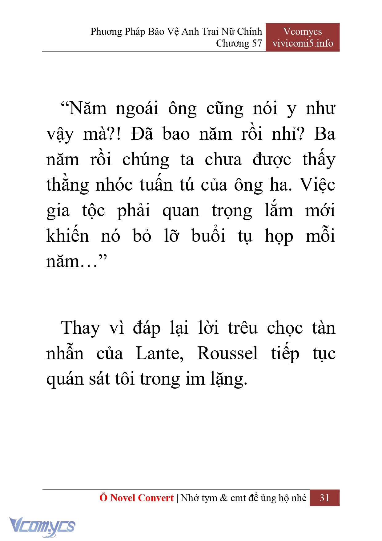 [Novel] Phương Pháp Bảo Vệ Anh Trai Nữ Chính Chap 57 - Trang 2