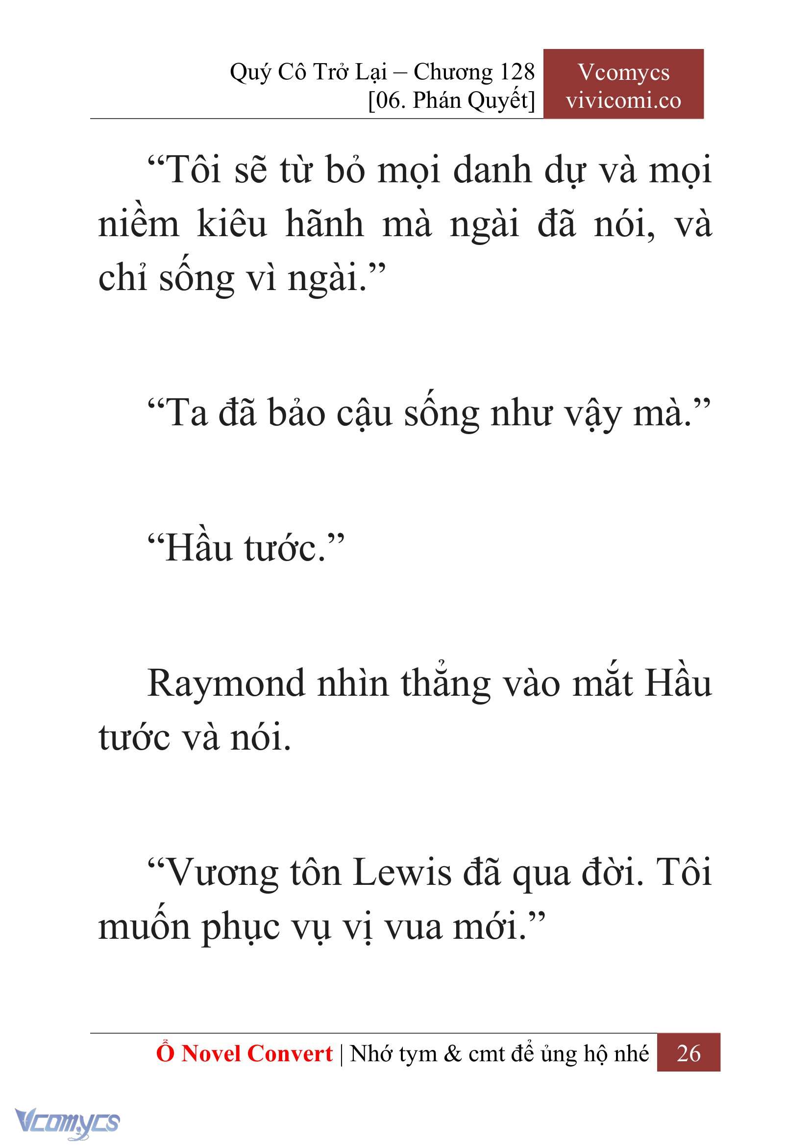 [Novel] Quý Cô Trở Lại Chap 128 - Next 