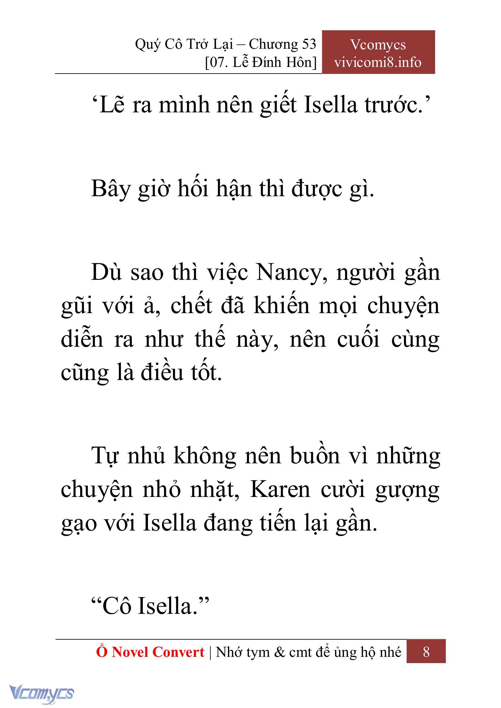 [Novel] Quý Cô Trở Lại Chap 53 - Trang 2